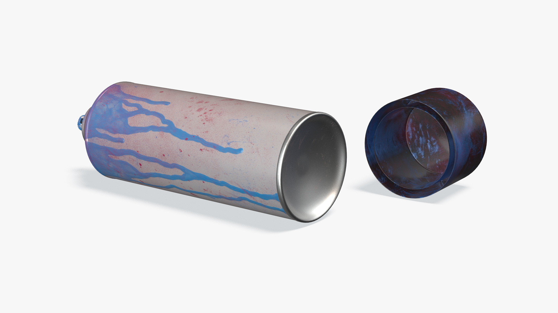 3D model Used Cans of Spray Paint White