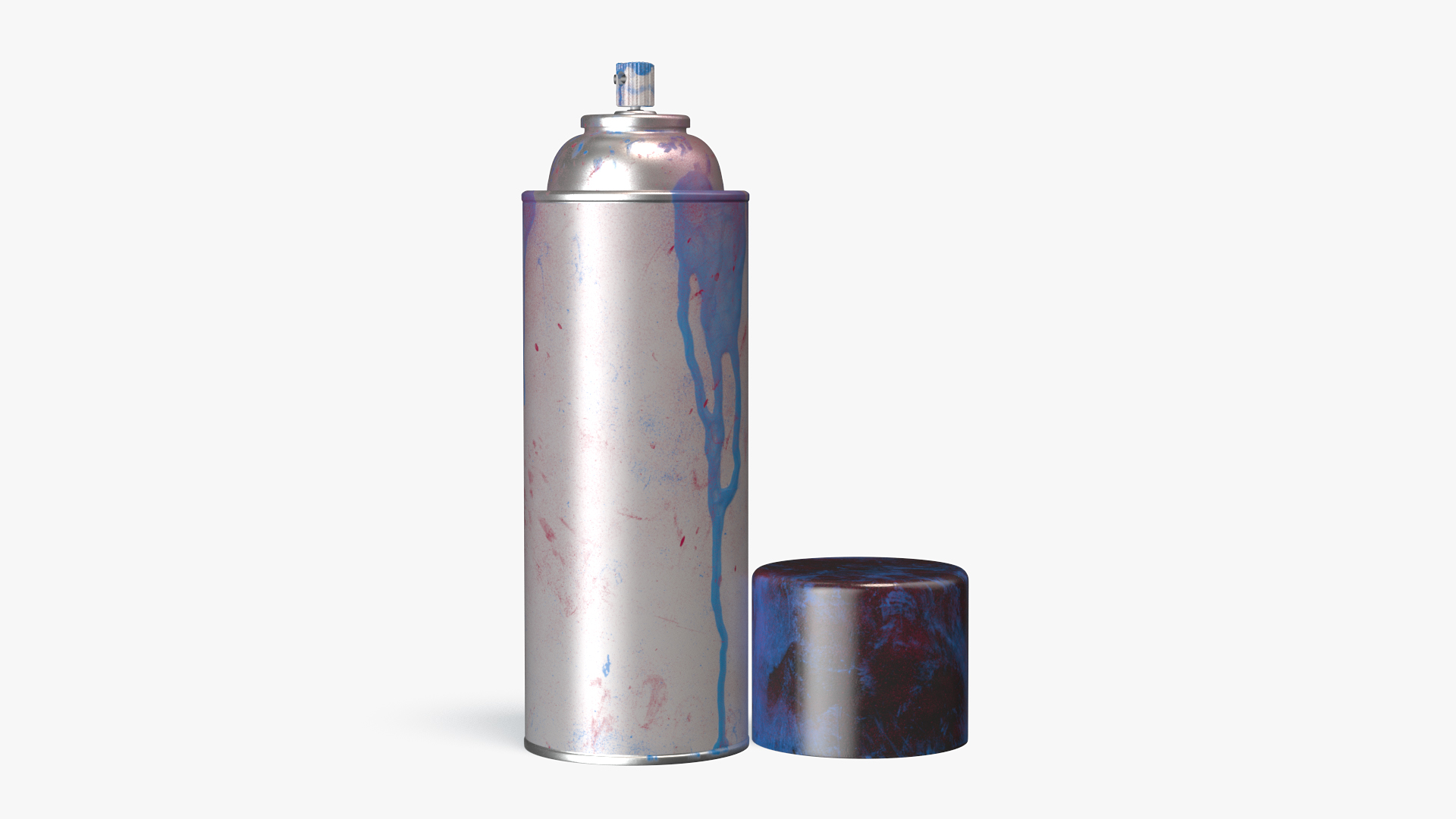 3D model Used Cans of Spray Paint White
