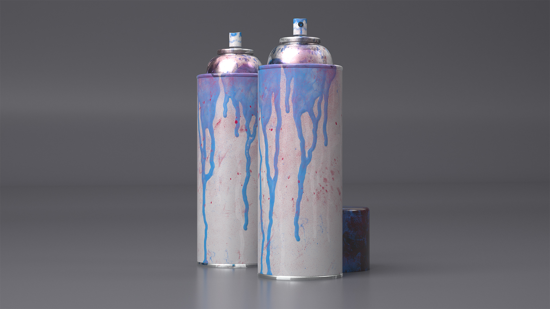 3D model Used Cans of Spray Paint White