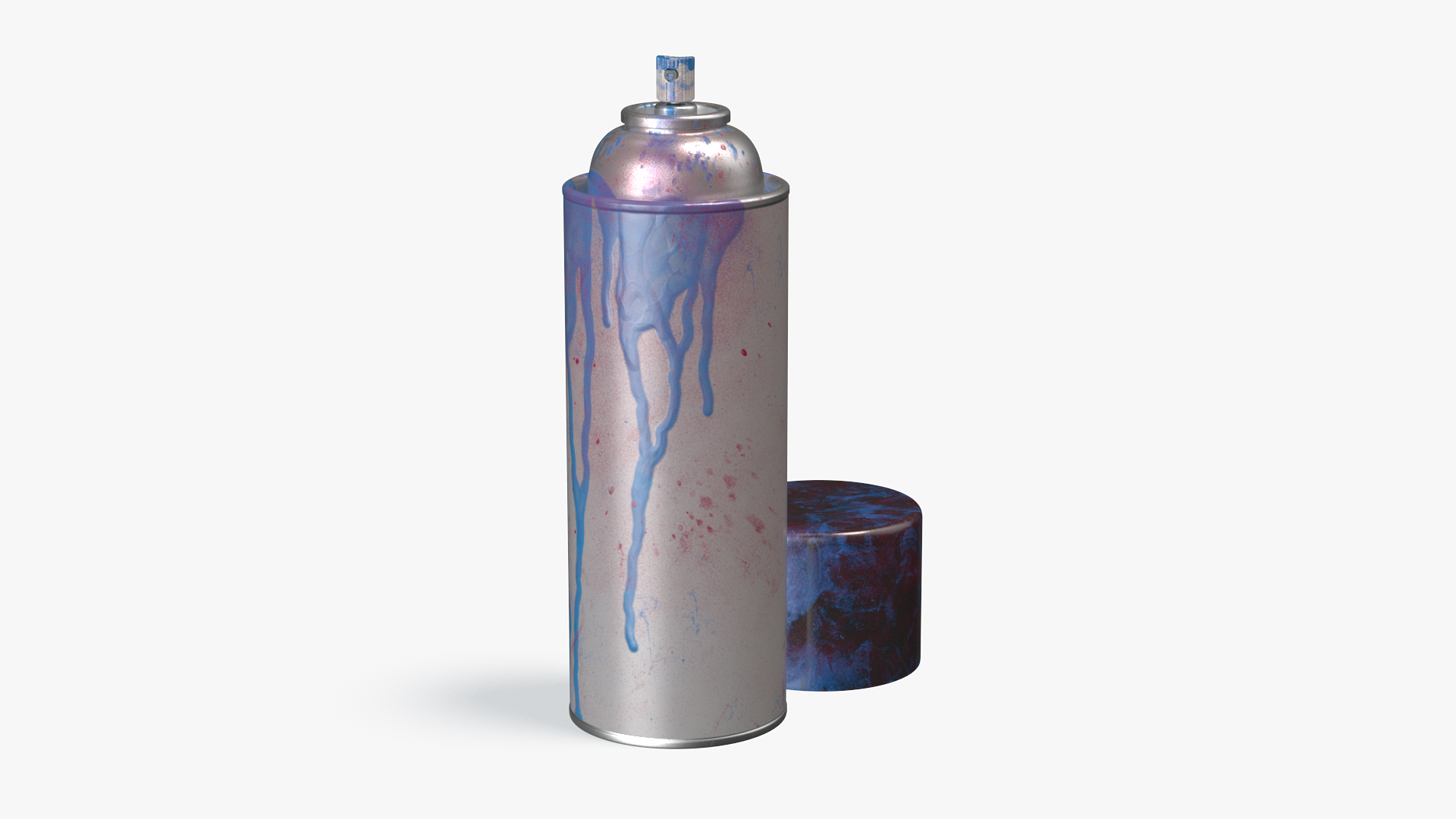 3D model Used Cans of Spray Paint White