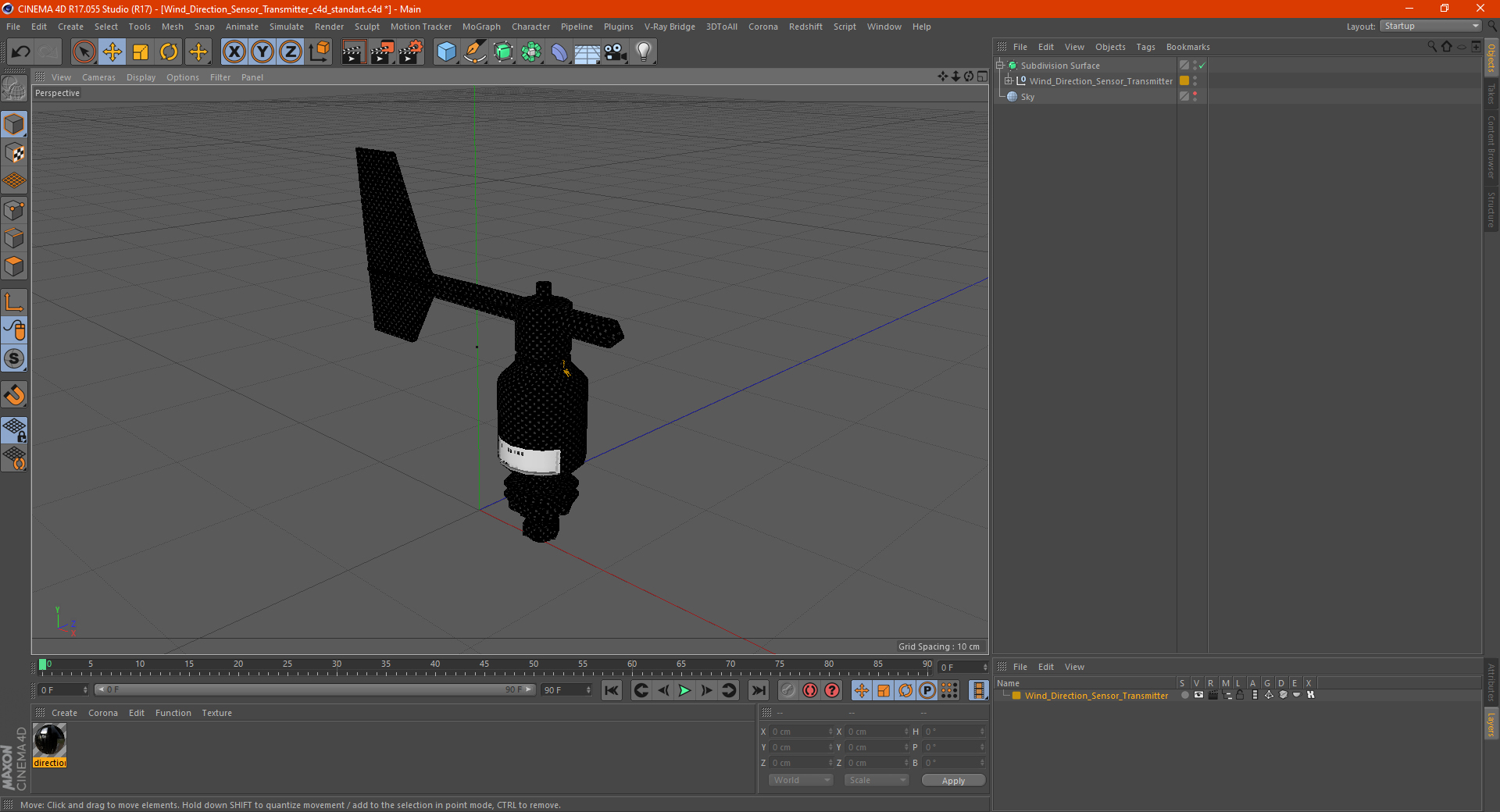 3D Wind Direction Sensor Transmitter model