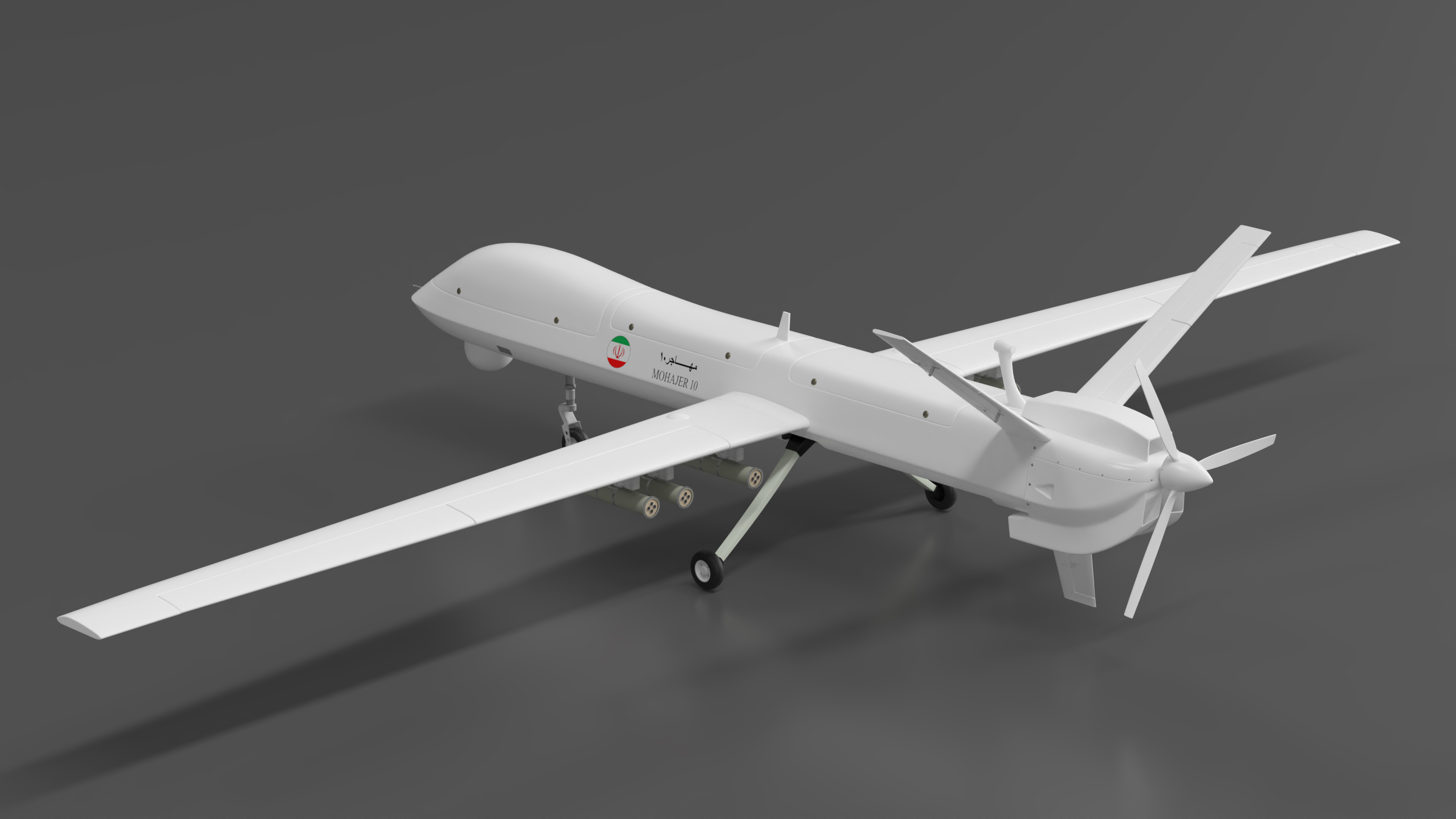 3D Iranian Dron Qods Mohajer 10 model