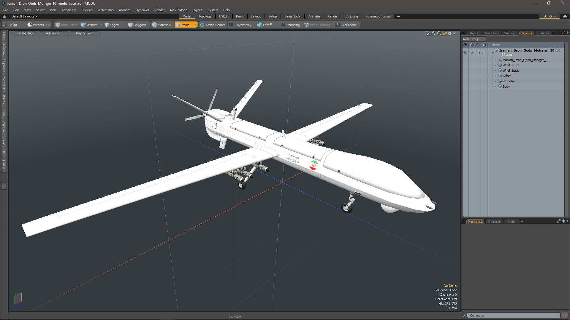 3D Iranian Dron Qods Mohajer 10 model