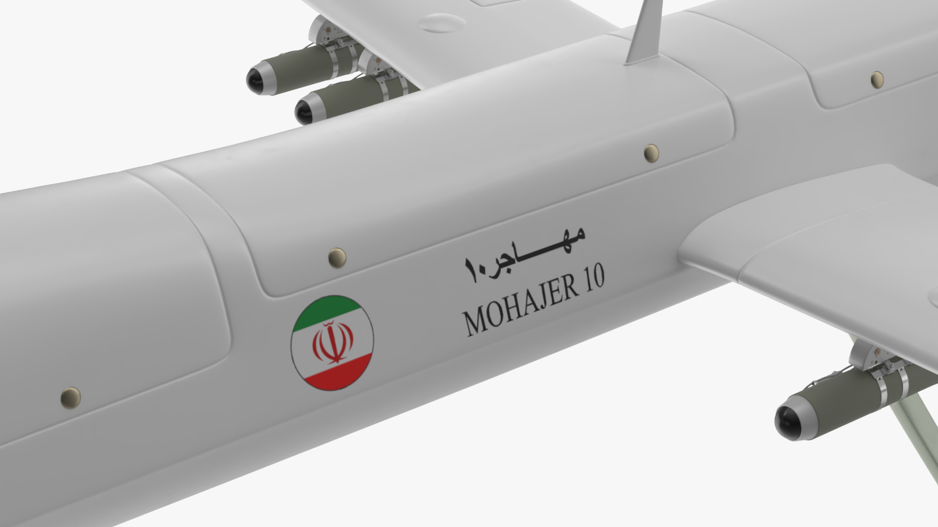 3D Iranian Dron Qods Mohajer 10 model
