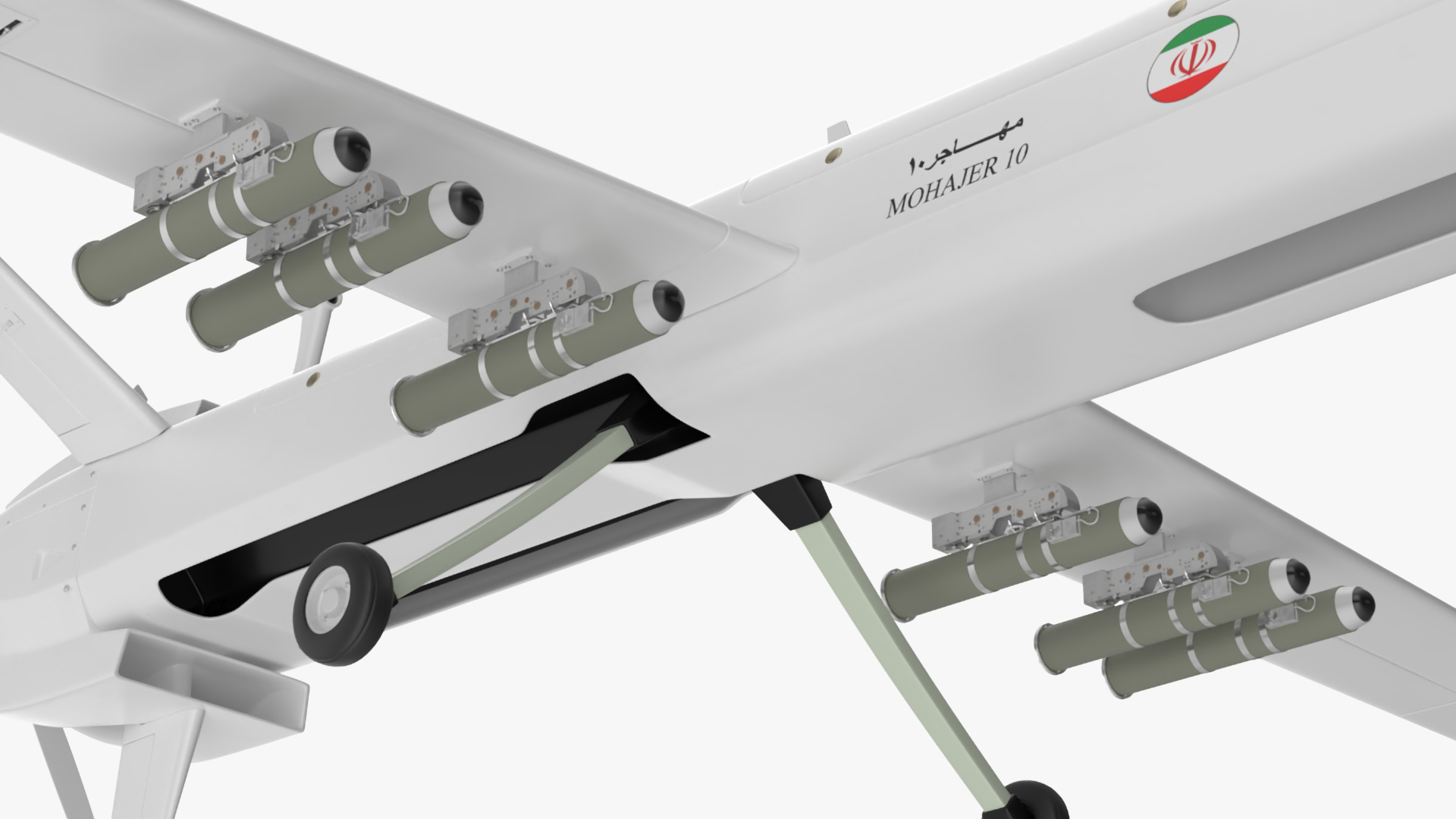 3D Iranian Dron Qods Mohajer 10 model