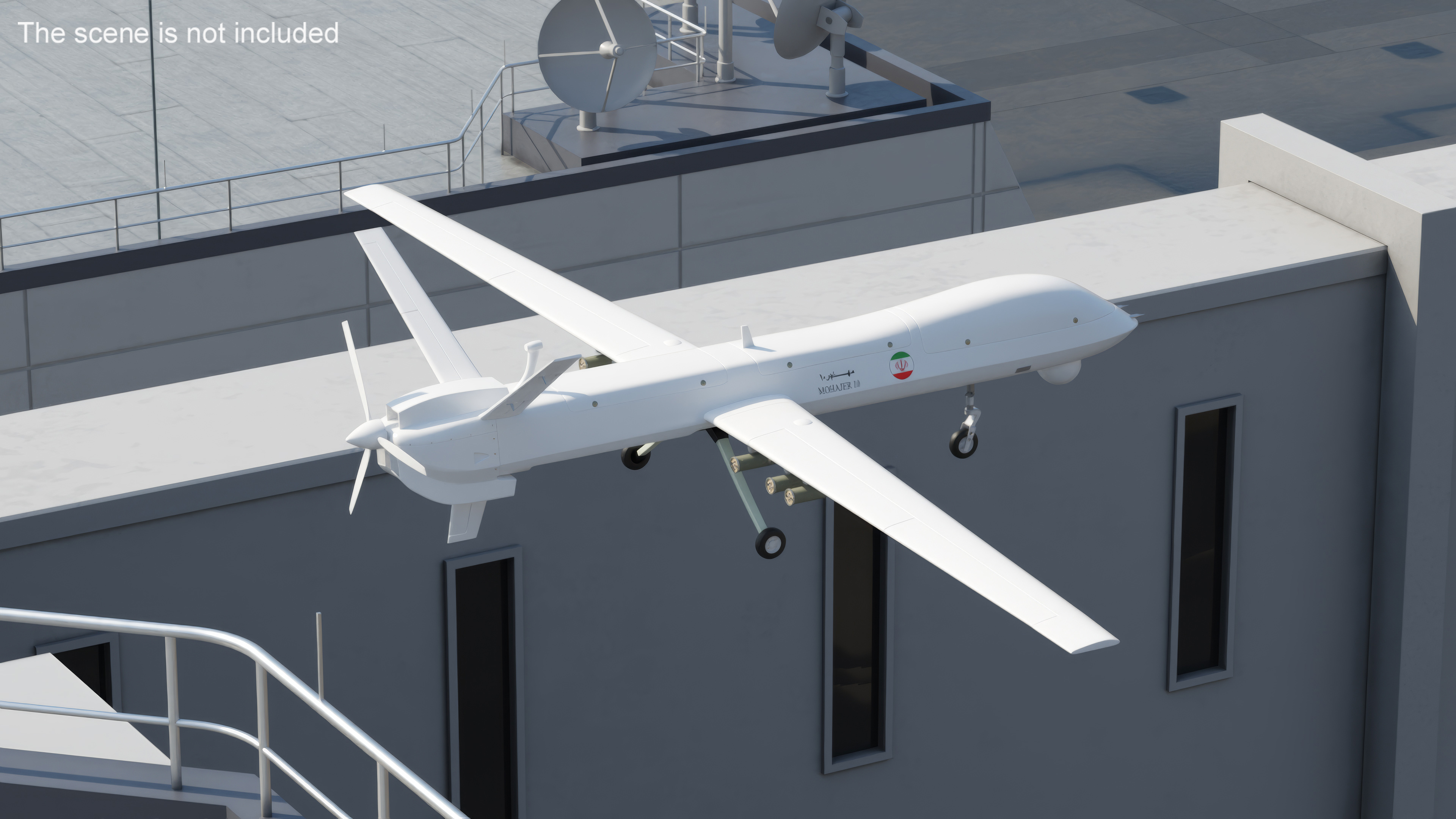 3D Iranian Dron Qods Mohajer 10 model