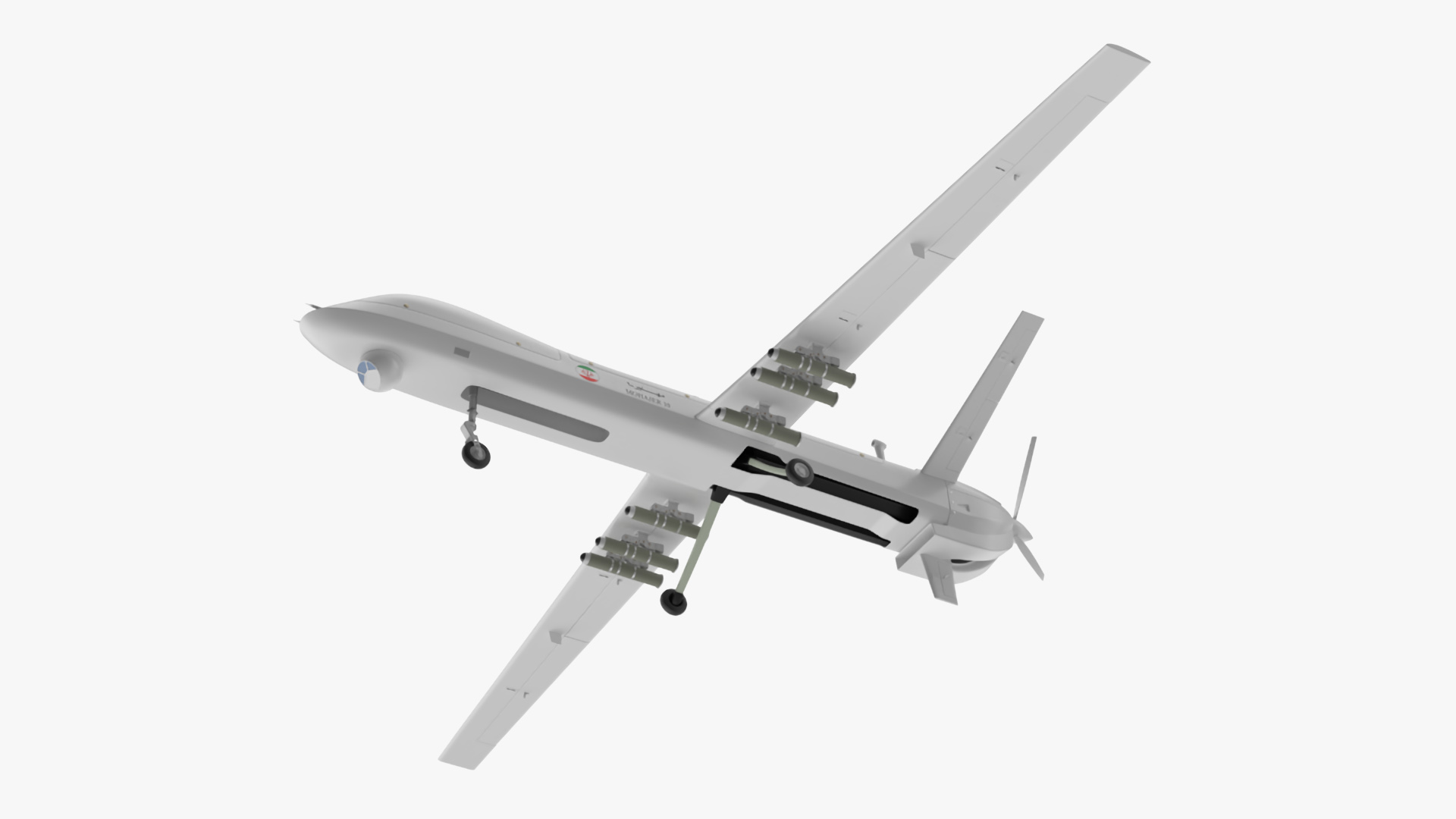 3D Iranian Dron Qods Mohajer 10 model