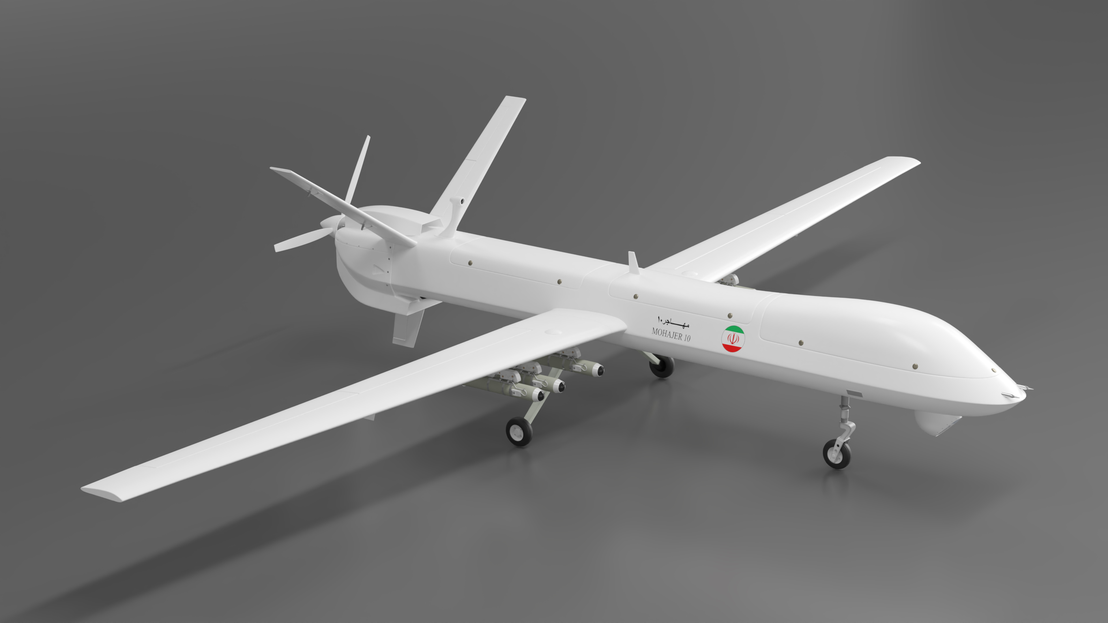 3D Iranian Dron Qods Mohajer 10 model