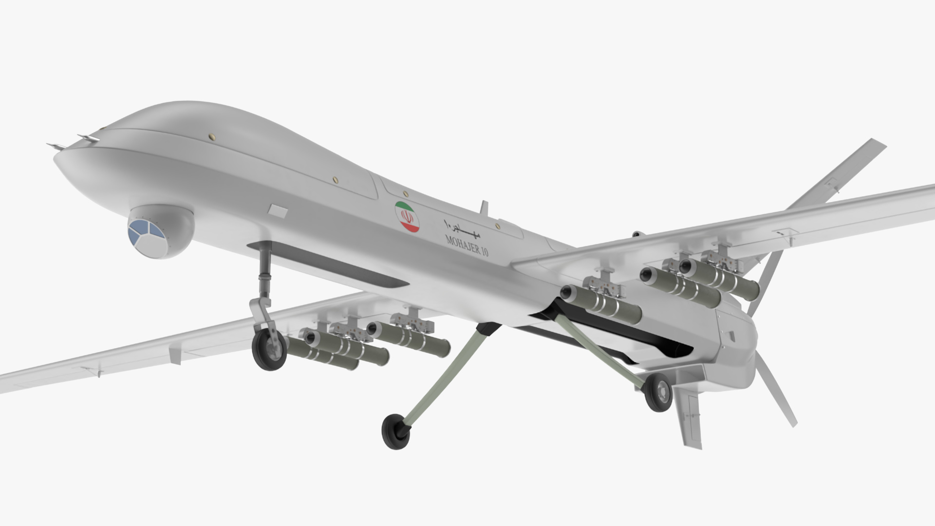 3D Iranian Dron Qods Mohajer 10 model