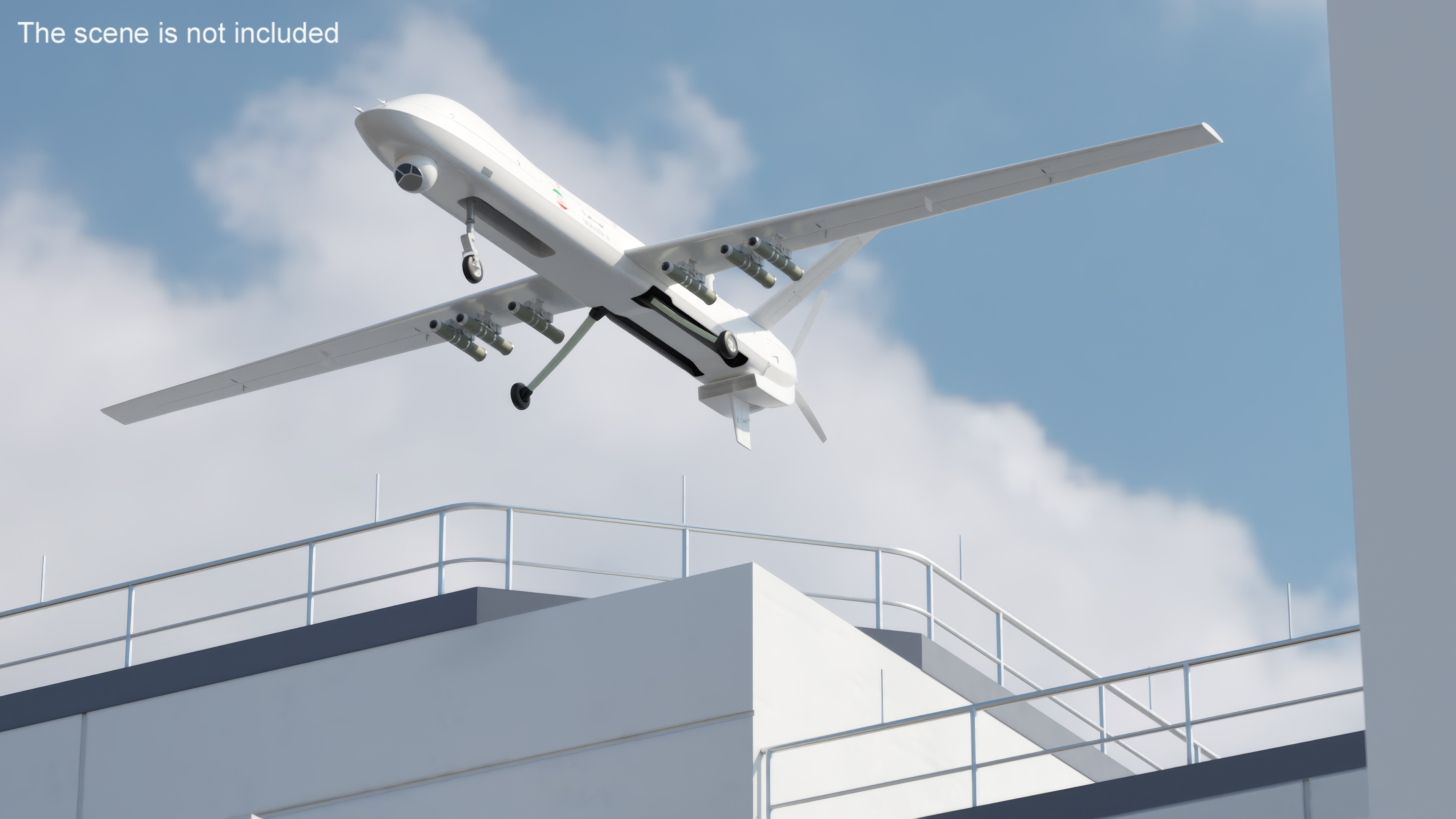 3D Iranian Dron Qods Mohajer 10 model