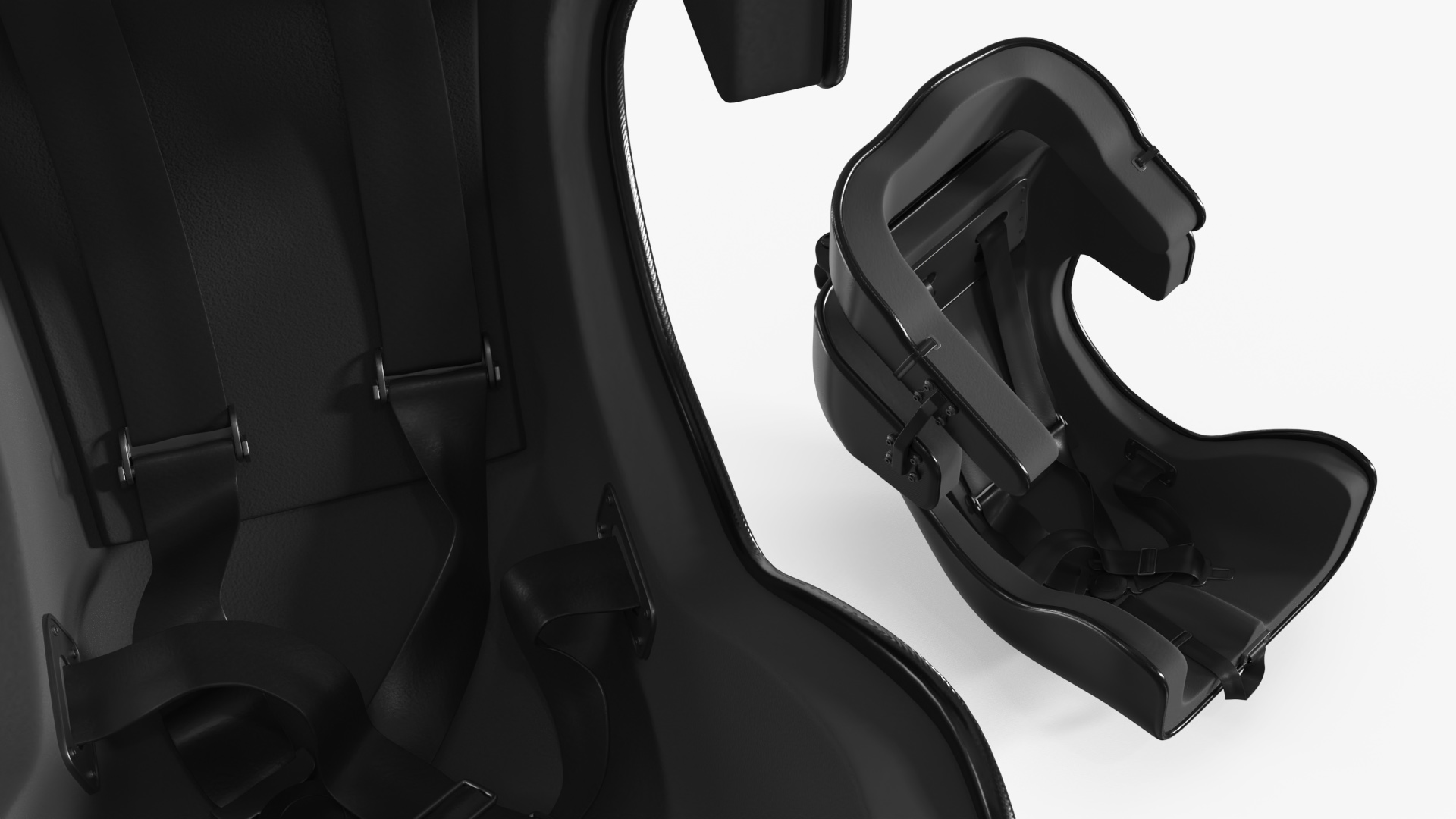 Carbon Racing Safety Seat Black, view 3