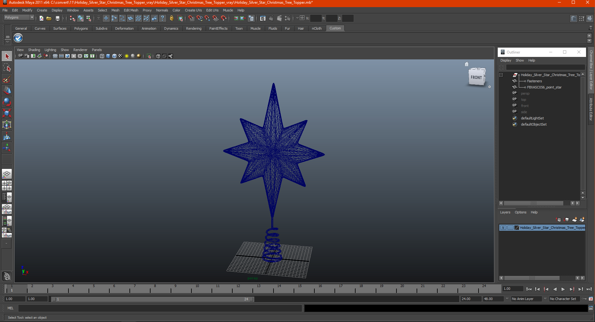 3D Holiday Silver Star Christmas Tree Topper