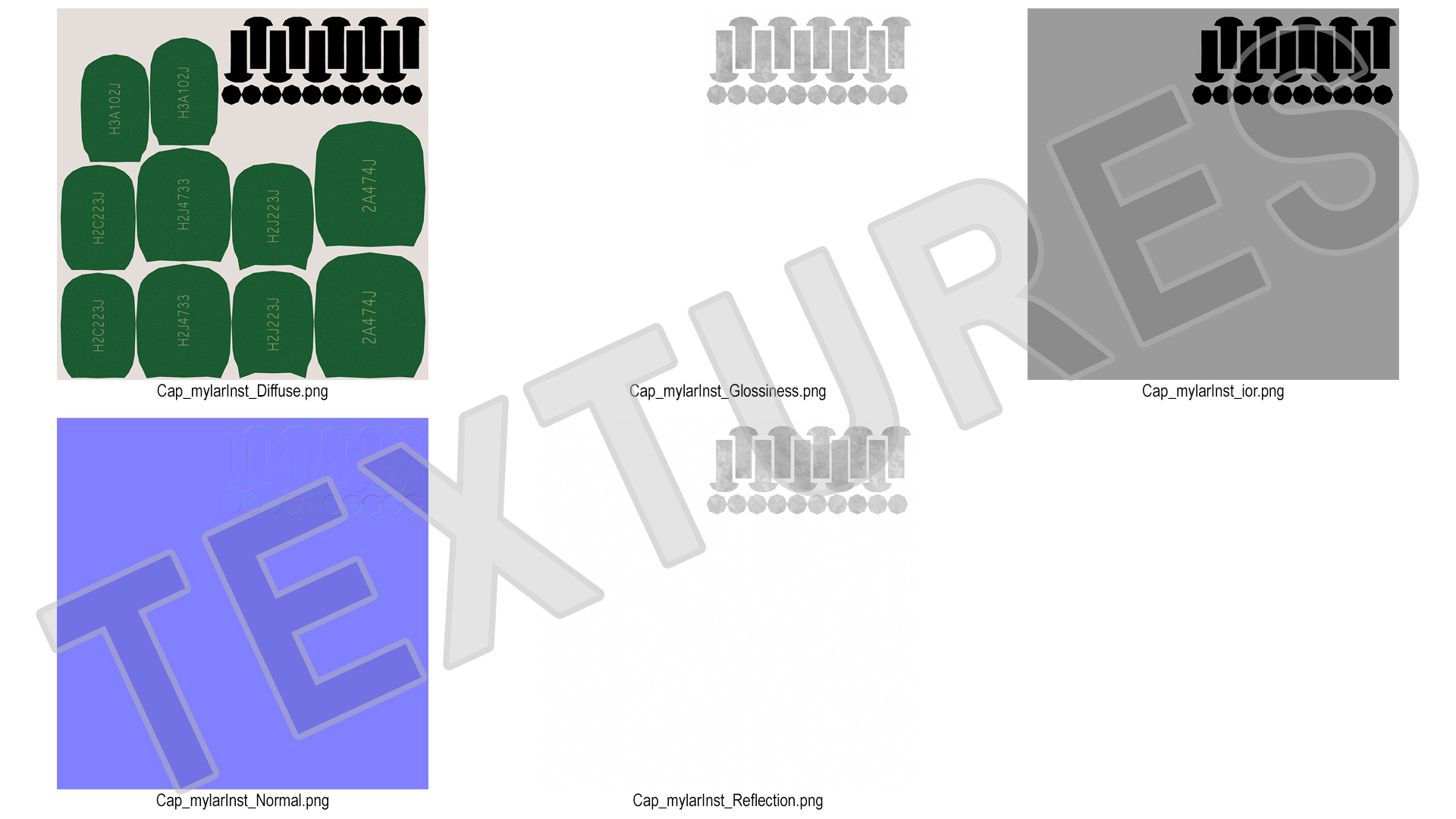 3D Mylar Polyester Film Capacitor Soldered Set model