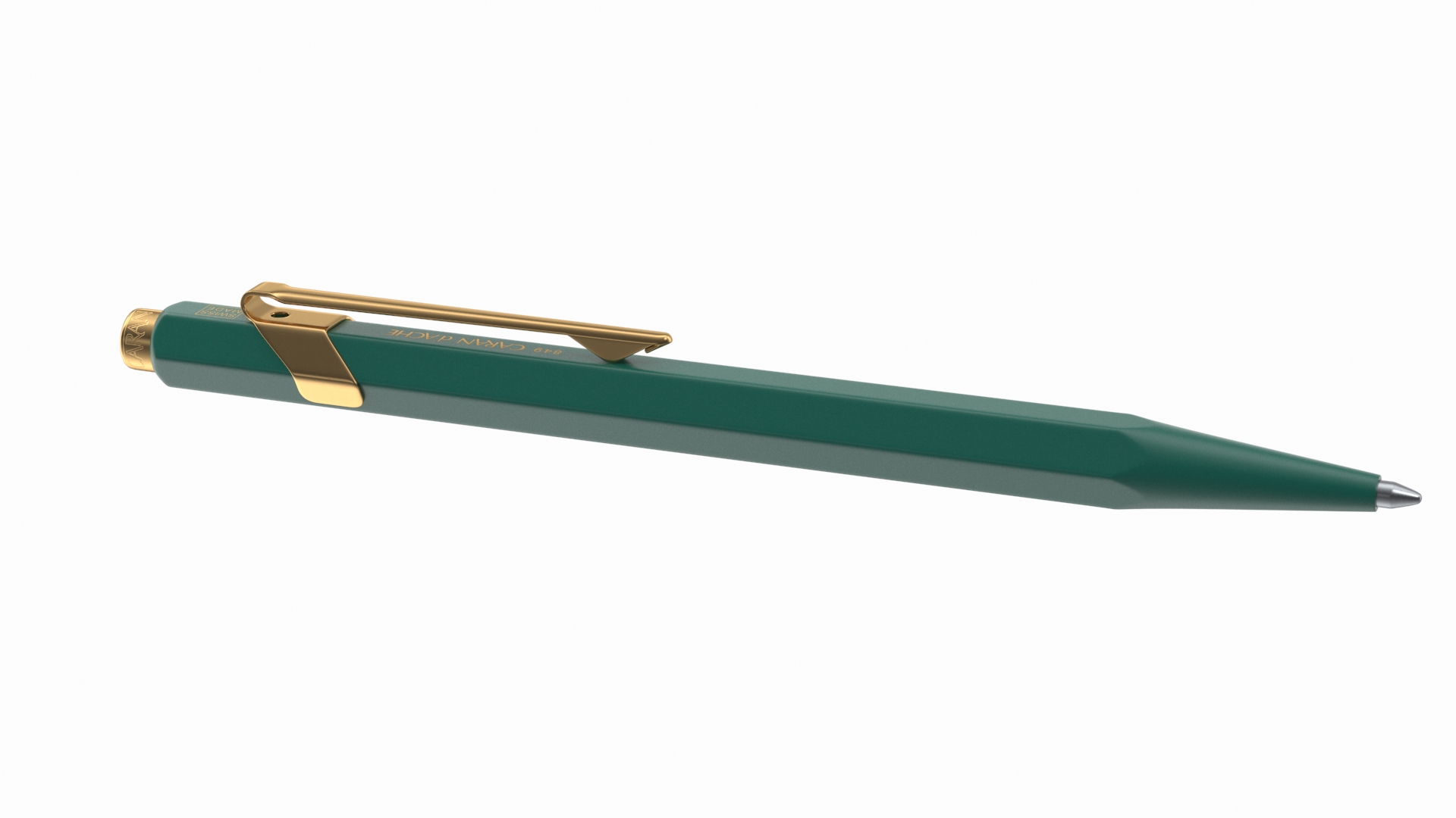 Ballpoint Pen Rolex Caran dAche Gold Green 3D
