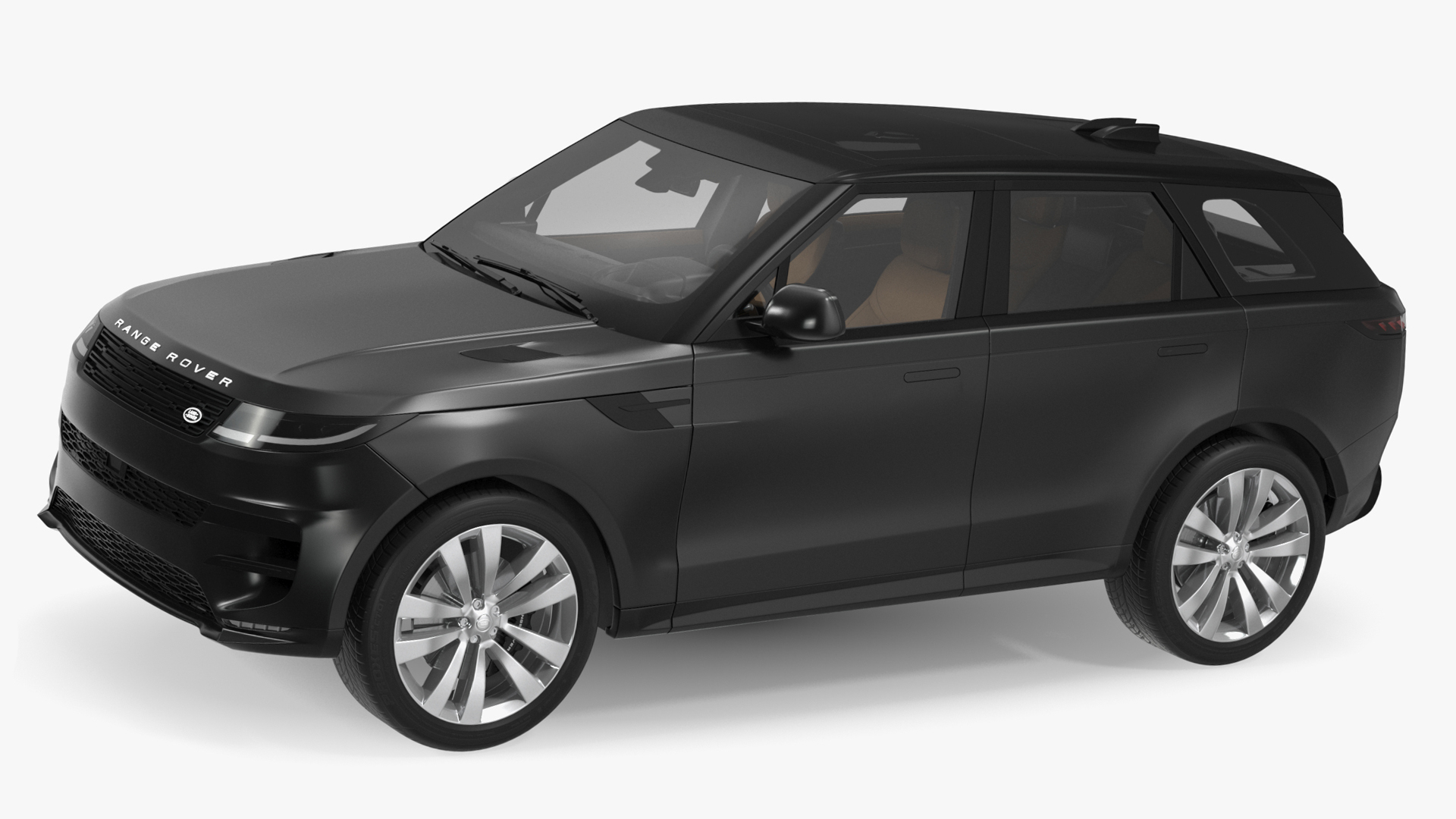 Black Range Rover Sport 2023 Rigged for Cinema 4D 3D model