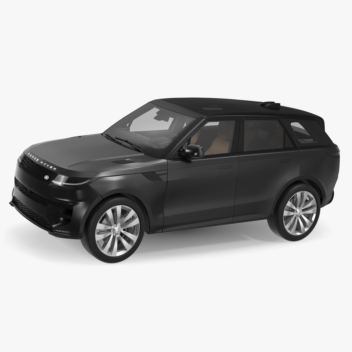 Black Range Rover Sport 2023 Rigged for Cinema 4D 3D model