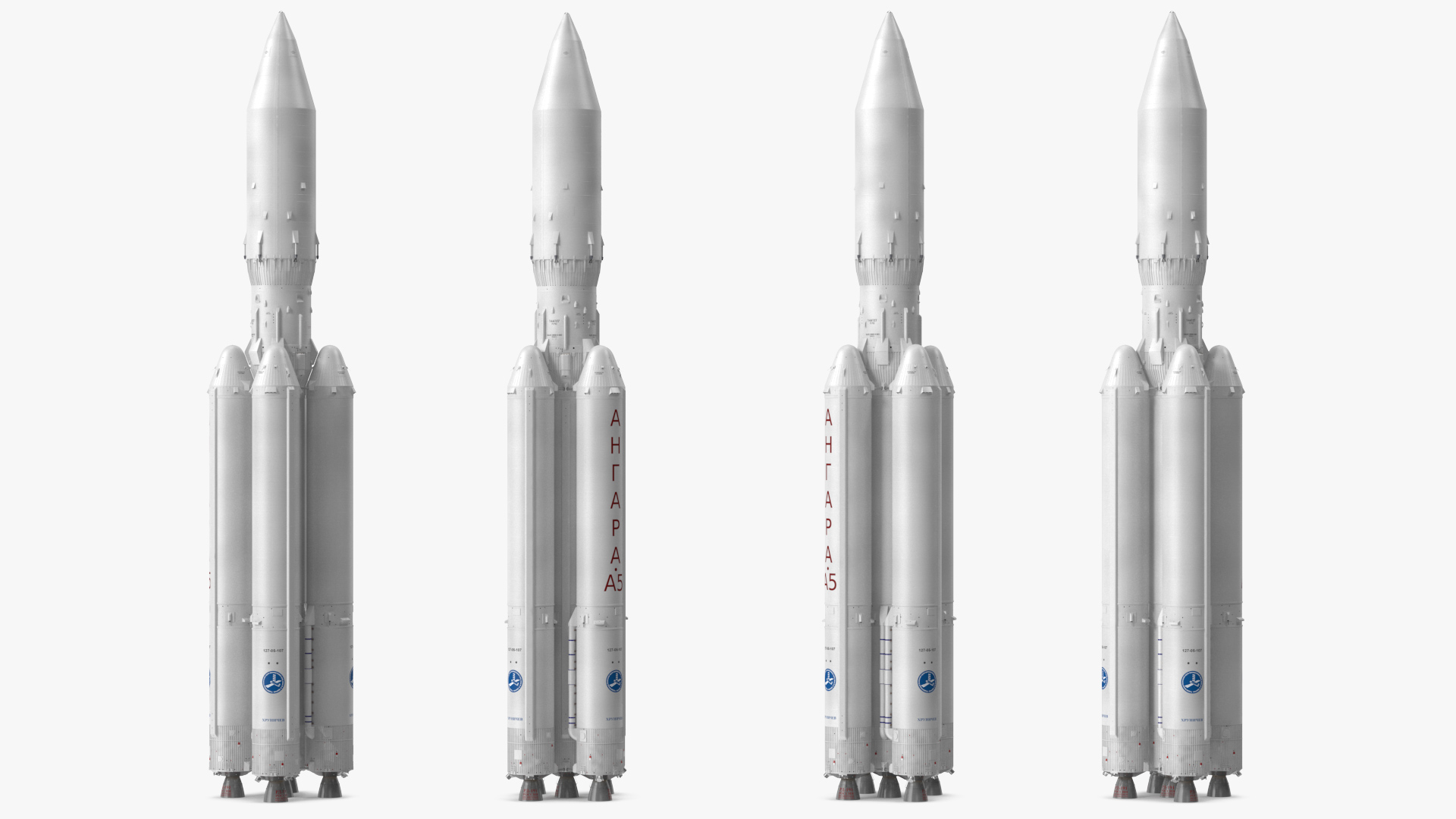 3D model Angara A5 Heavy Lift Launch Vehicle