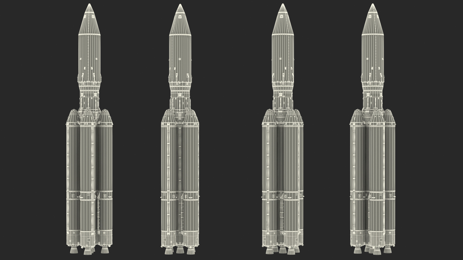 3D model Angara A5 Heavy Lift Launch Vehicle