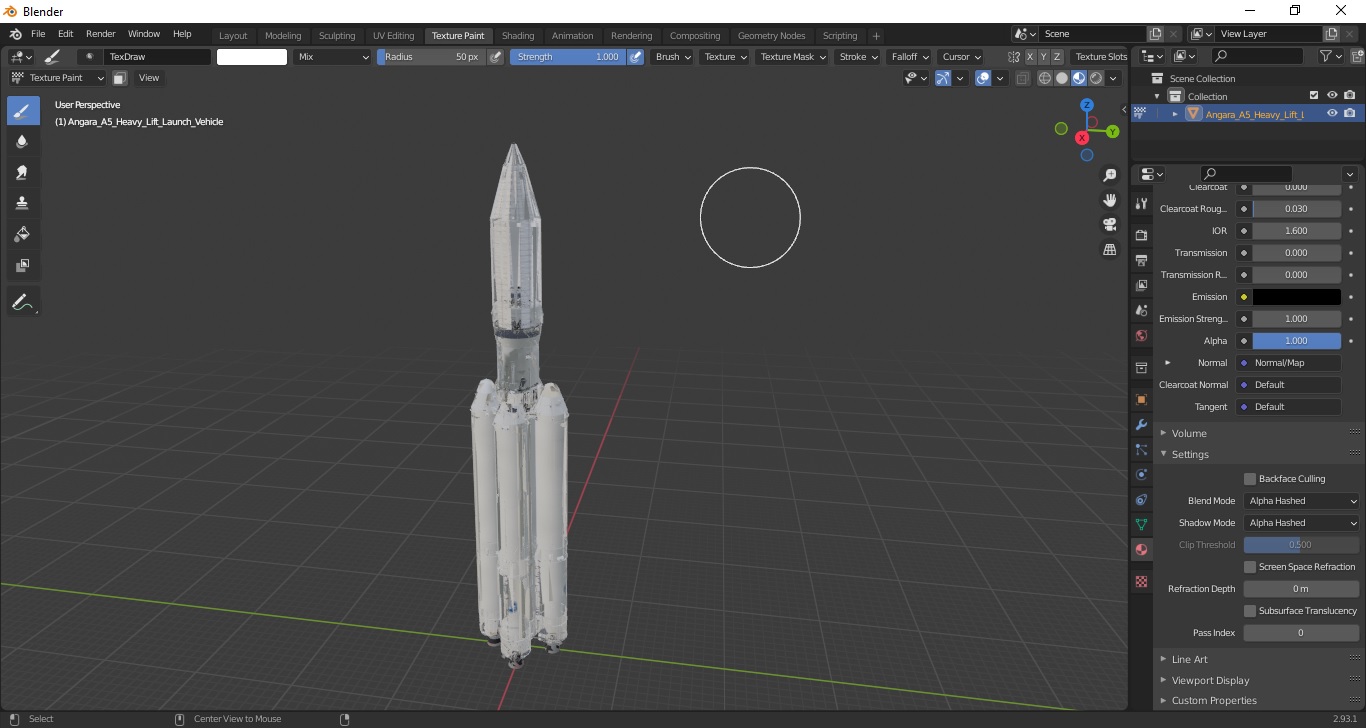 3D model Angara A5 Heavy Lift Launch Vehicle