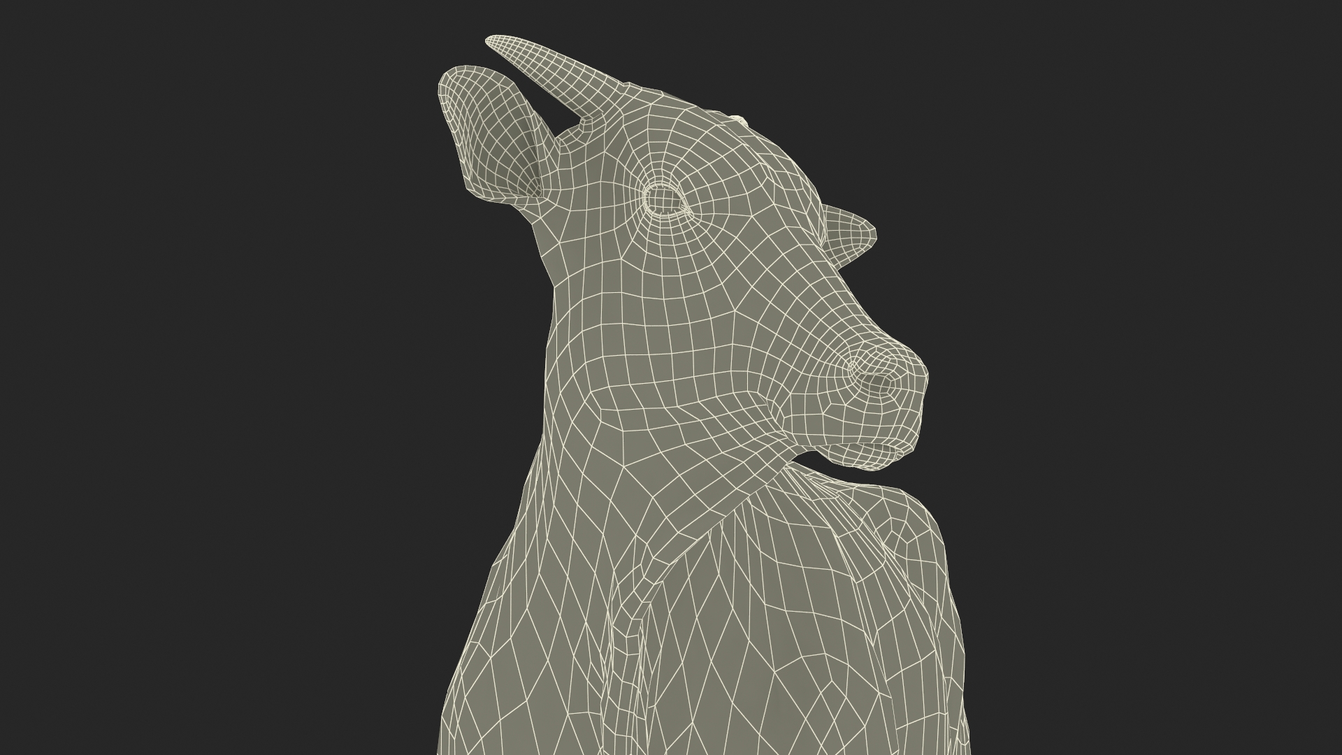 3D Zebu Cattle Male Looking Fur model