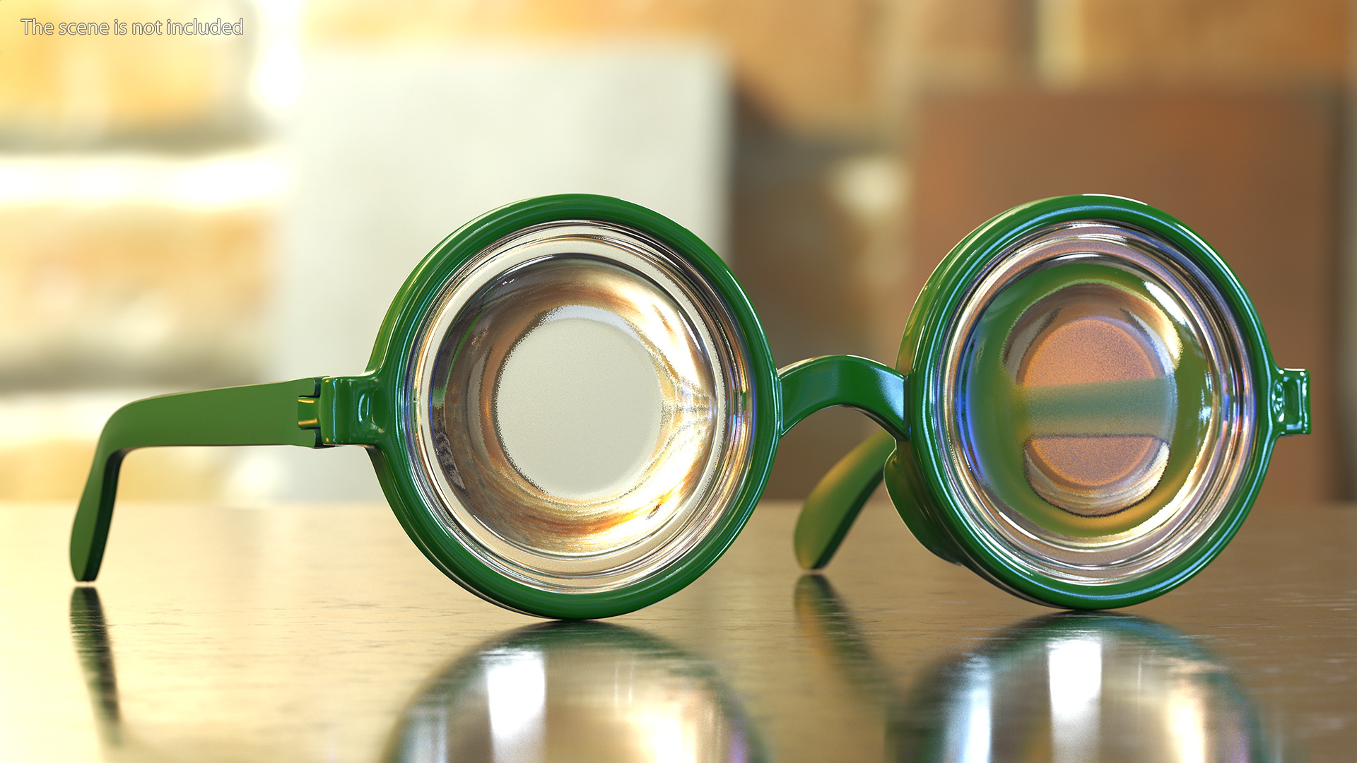 3D Green Nerd Glasses model