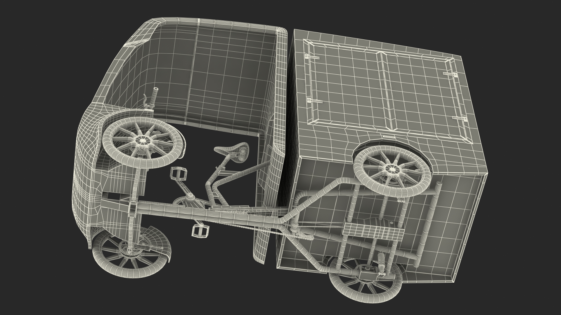 Cargo Bike EAV DPD Rigged for Maya 3D model