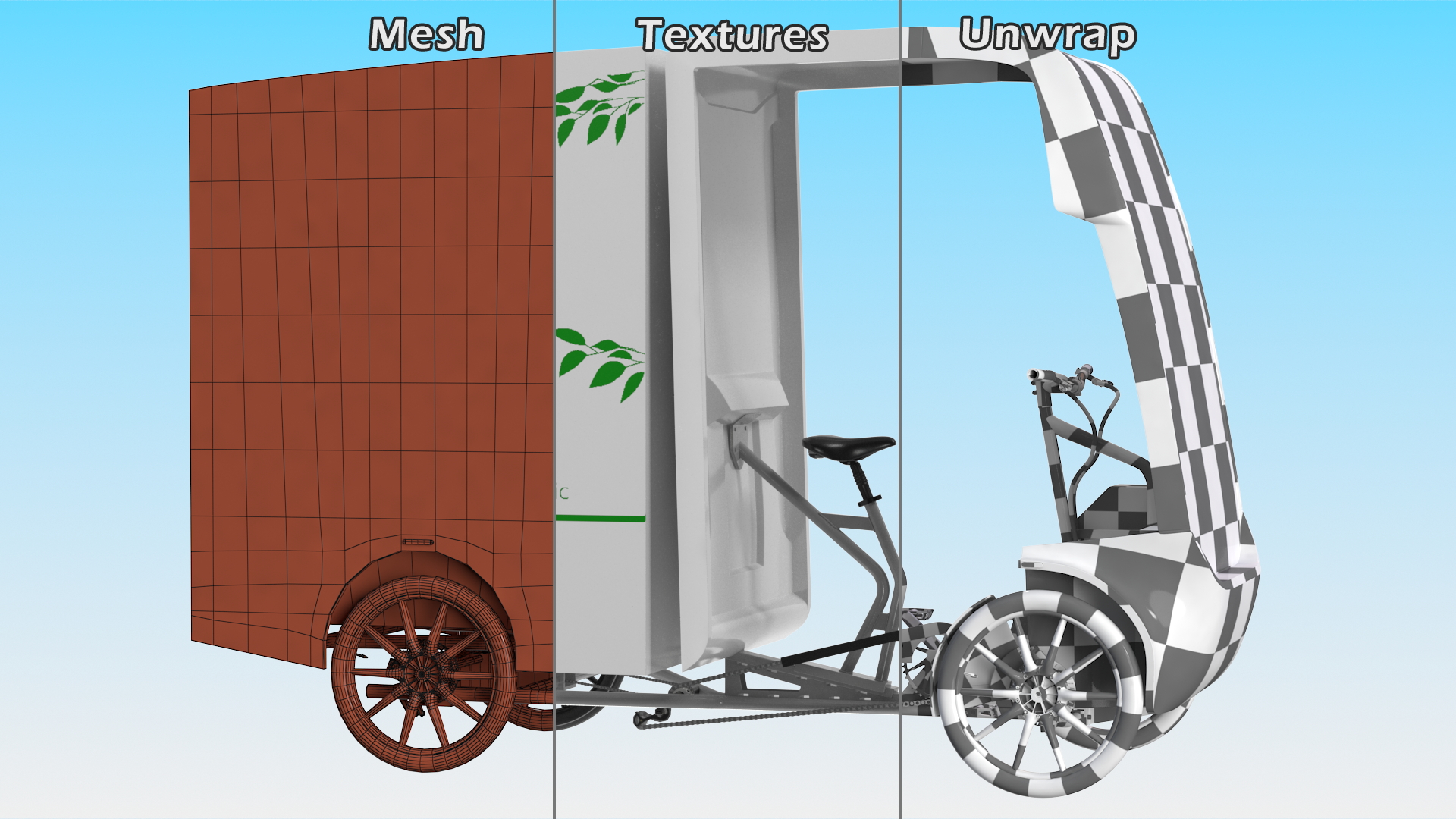 Cargo Bike EAV DPD Rigged for Maya 3D model