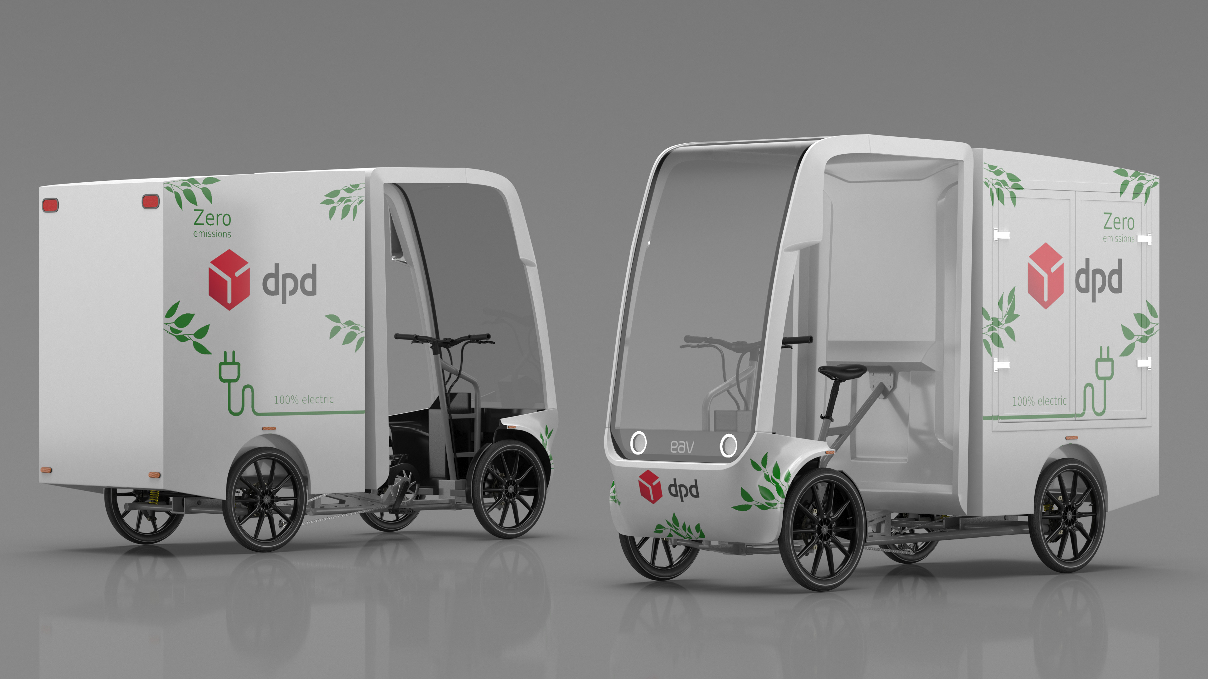 Cargo Bike EAV DPD Rigged for Maya 3D model