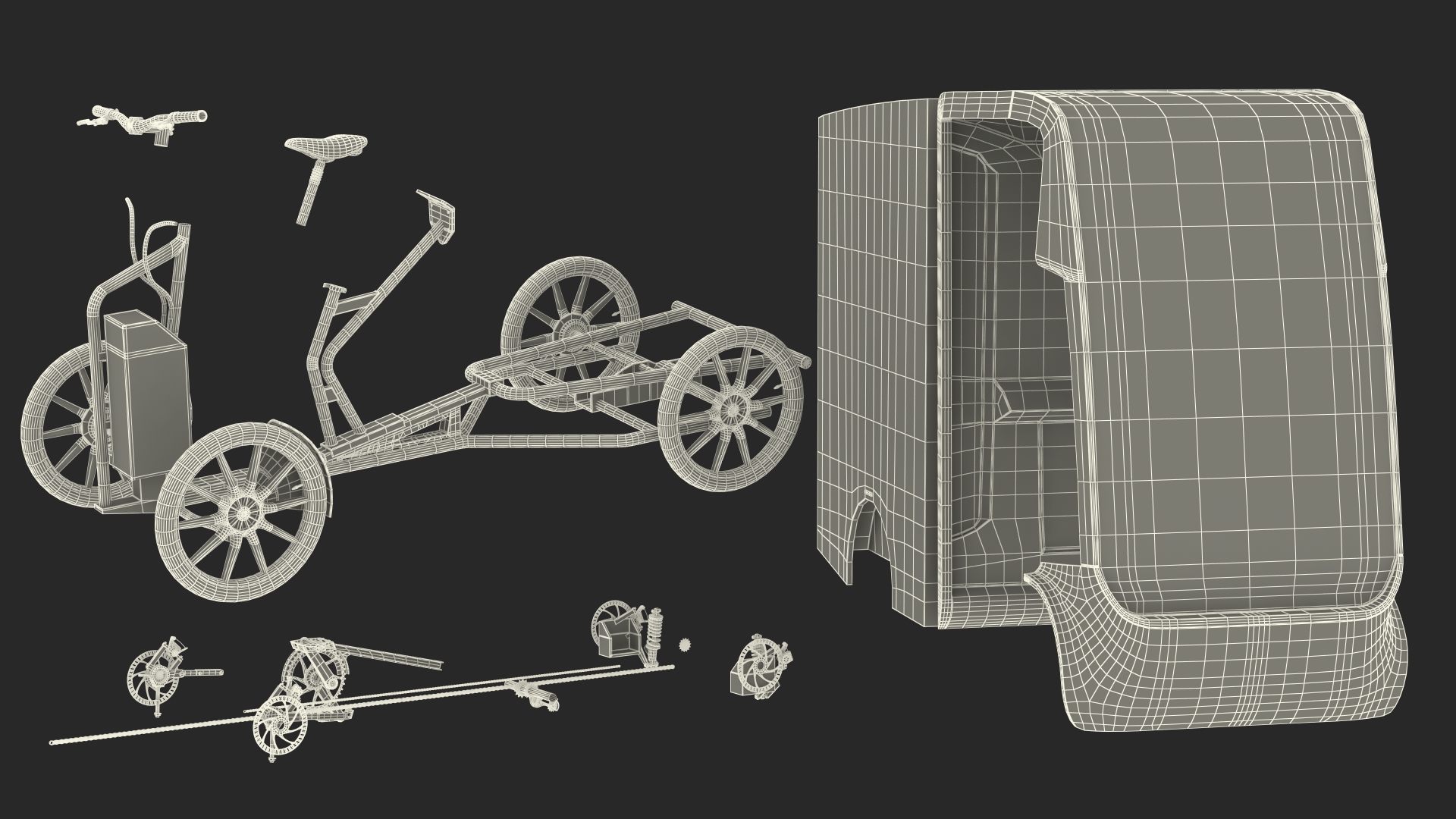 Cargo Bike EAV DPD Rigged for Maya 3D model