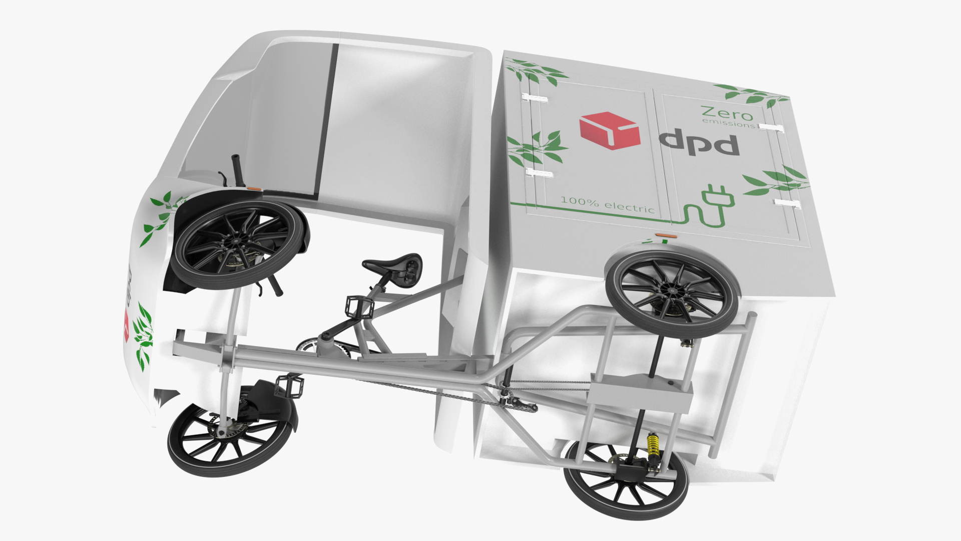 Cargo Bike EAV DPD Rigged for Maya 3D model