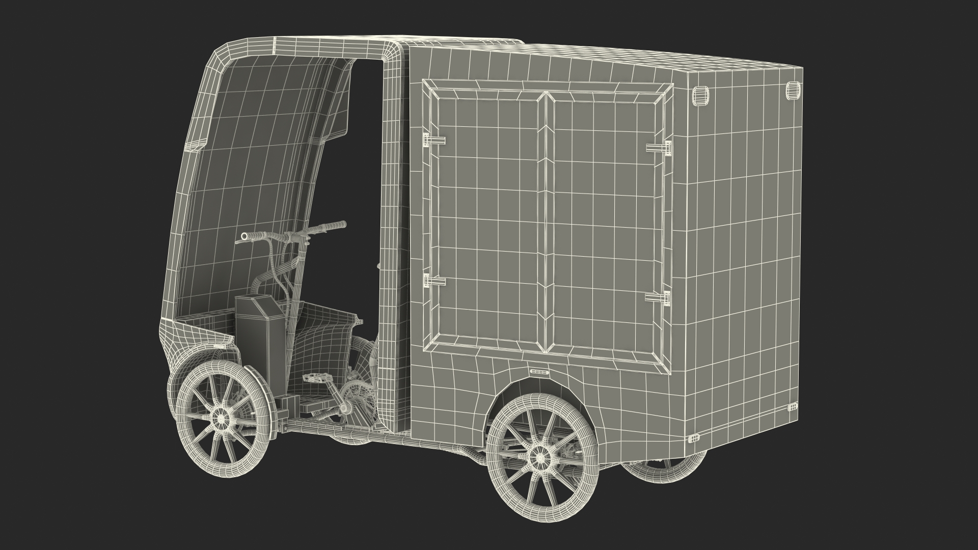 Cargo Bike EAV DPD Rigged for Maya 3D model