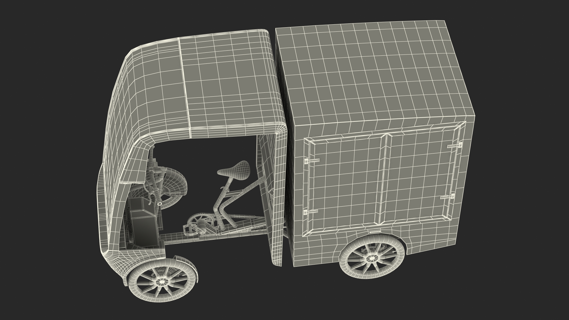 Cargo Bike EAV DPD Rigged for Maya 3D model