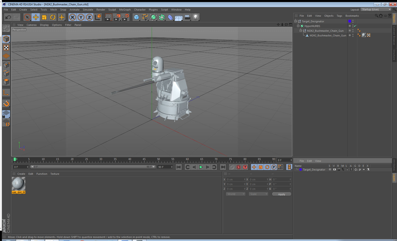 3D model M242 Bushmaster Chain Gun