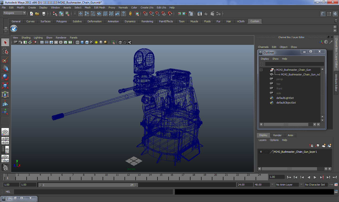 3D model M242 Bushmaster Chain Gun