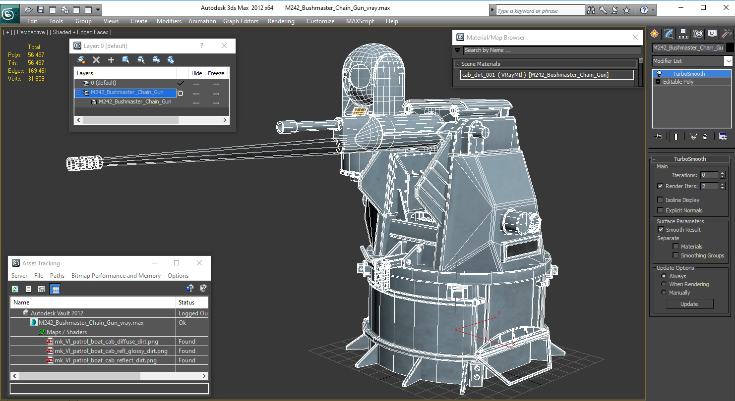 3D model M242 Bushmaster Chain Gun