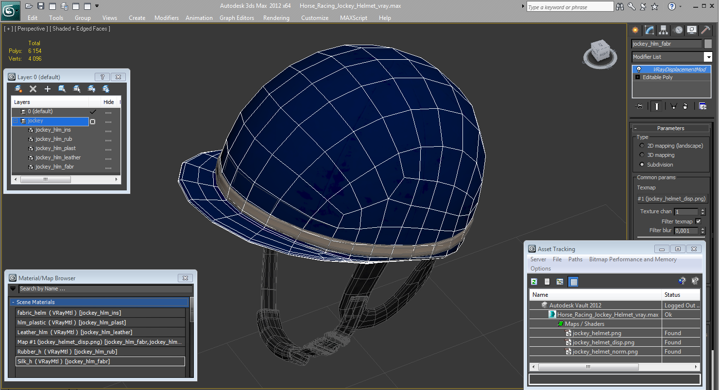 Horse Racing Jockey Helmet 3D Model, view 11