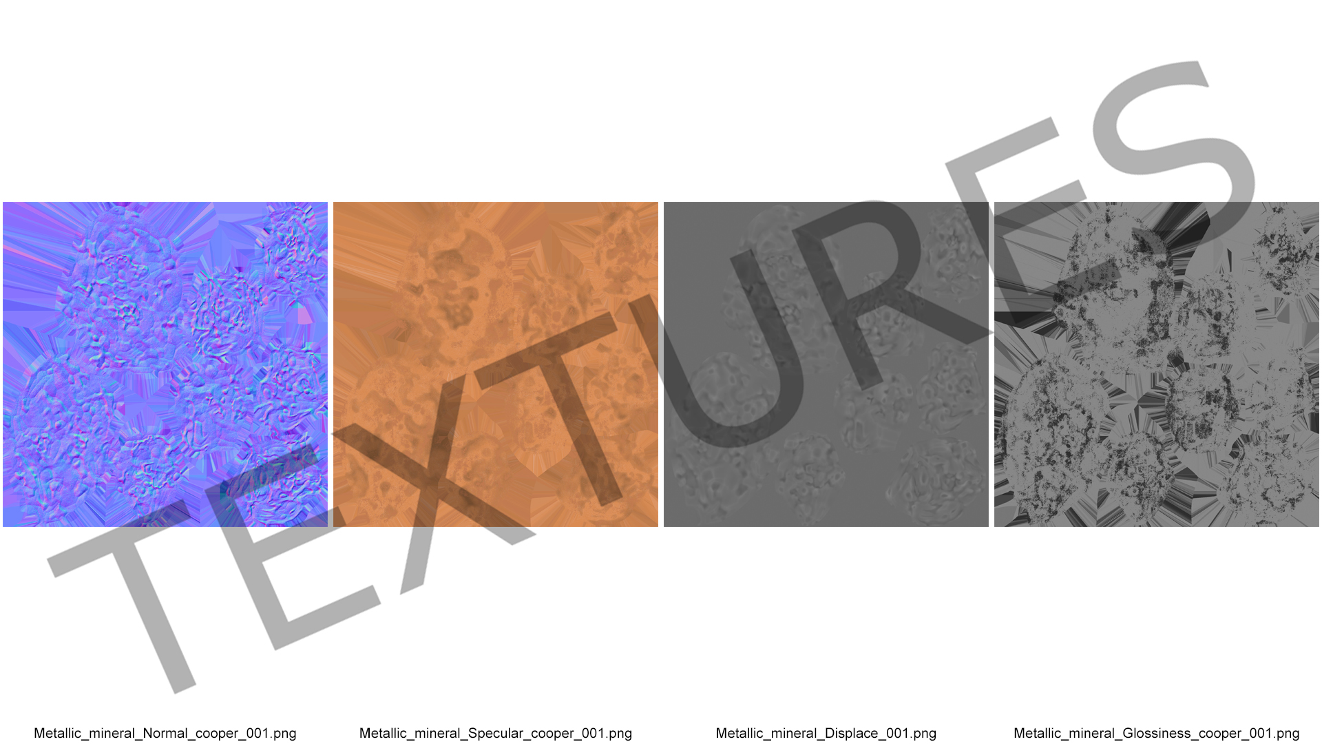 Copper Natural Minerals Big Stones 3D model
