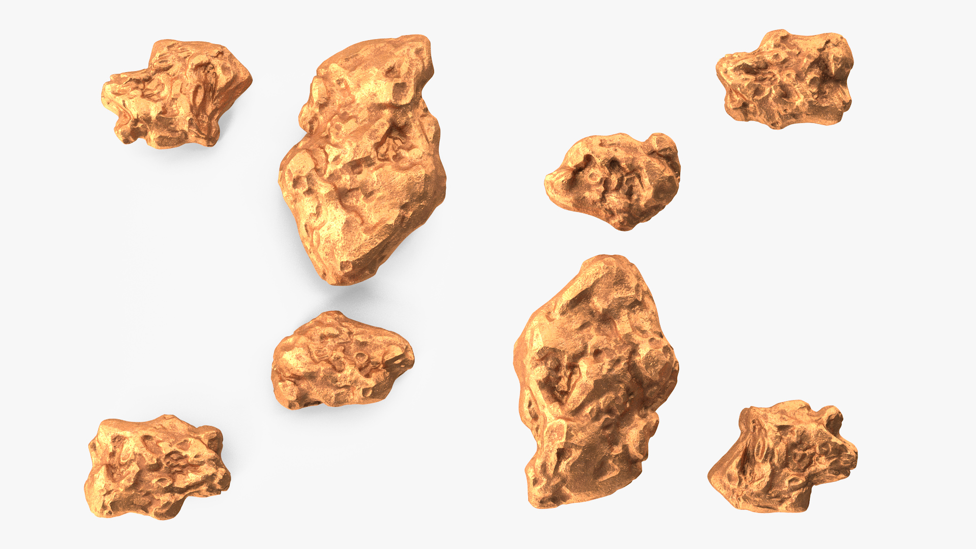 Copper Natural Minerals Big Stones 3D model