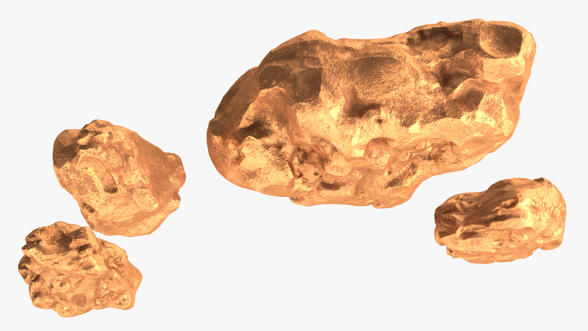 Copper Natural Minerals Big Stones 3D model