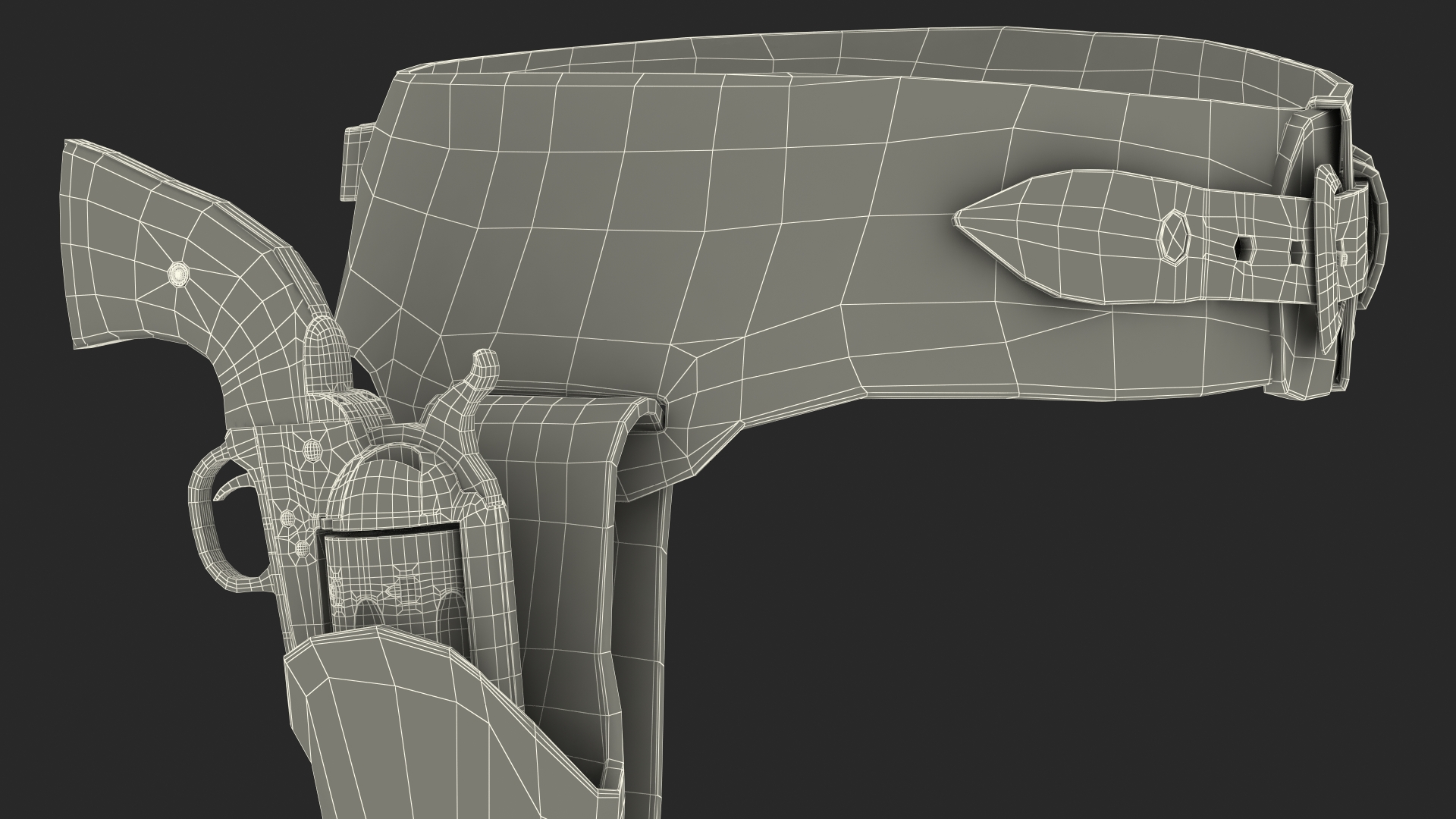 3D model Western Gun Belt with Revolver