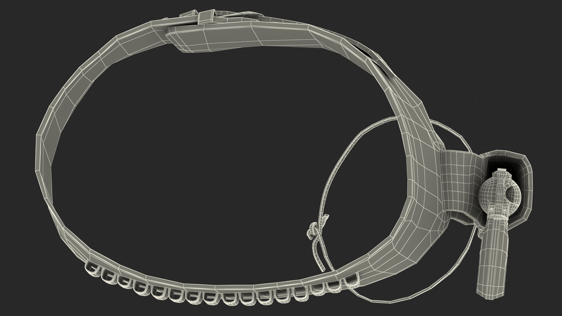 3D model Western Gun Belt with Revolver