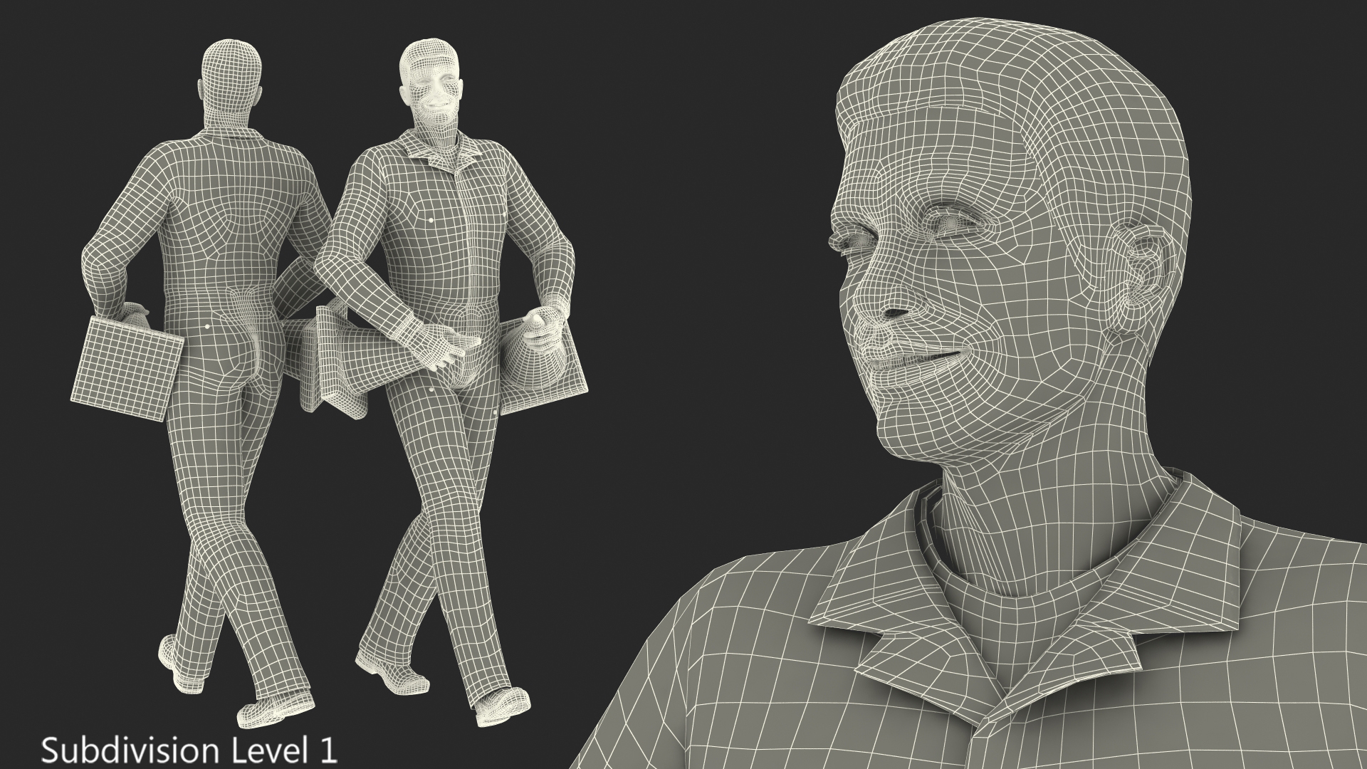 Road Worker Walking Pose 3D model