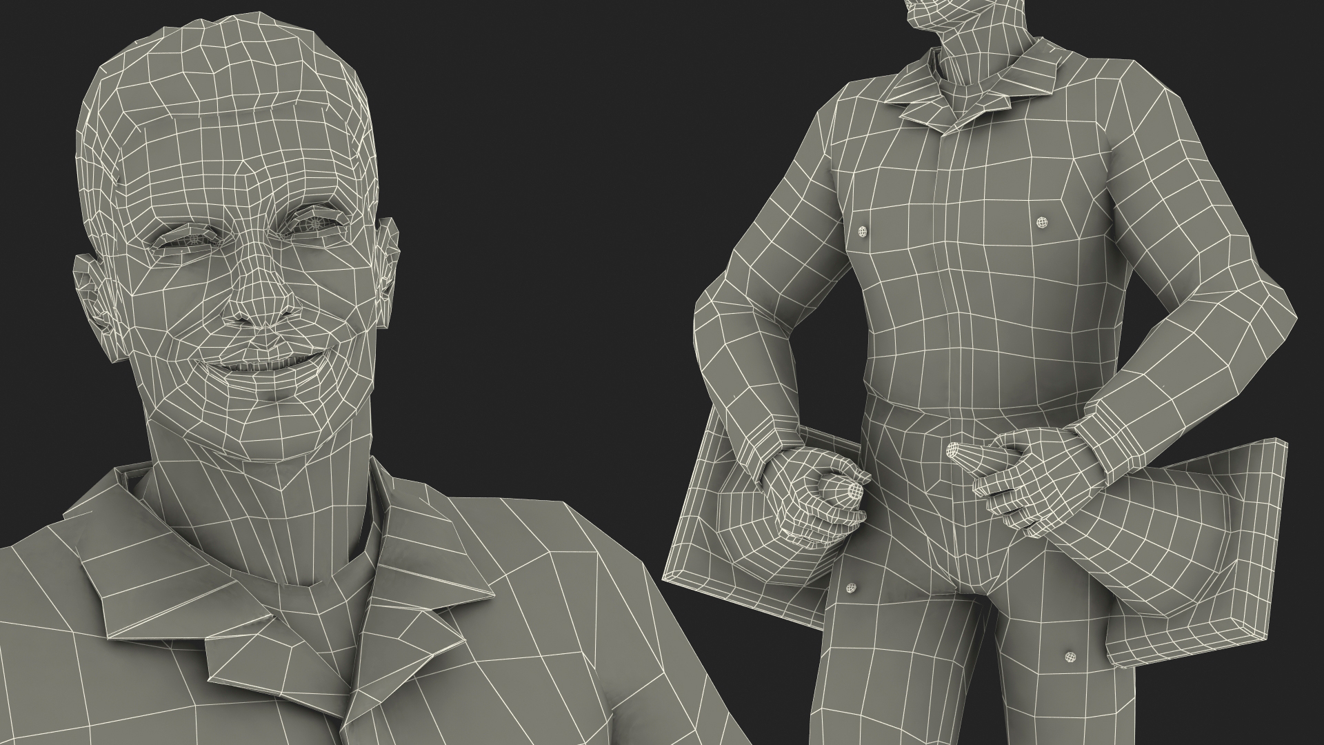 Road Worker Walking Pose 3D model