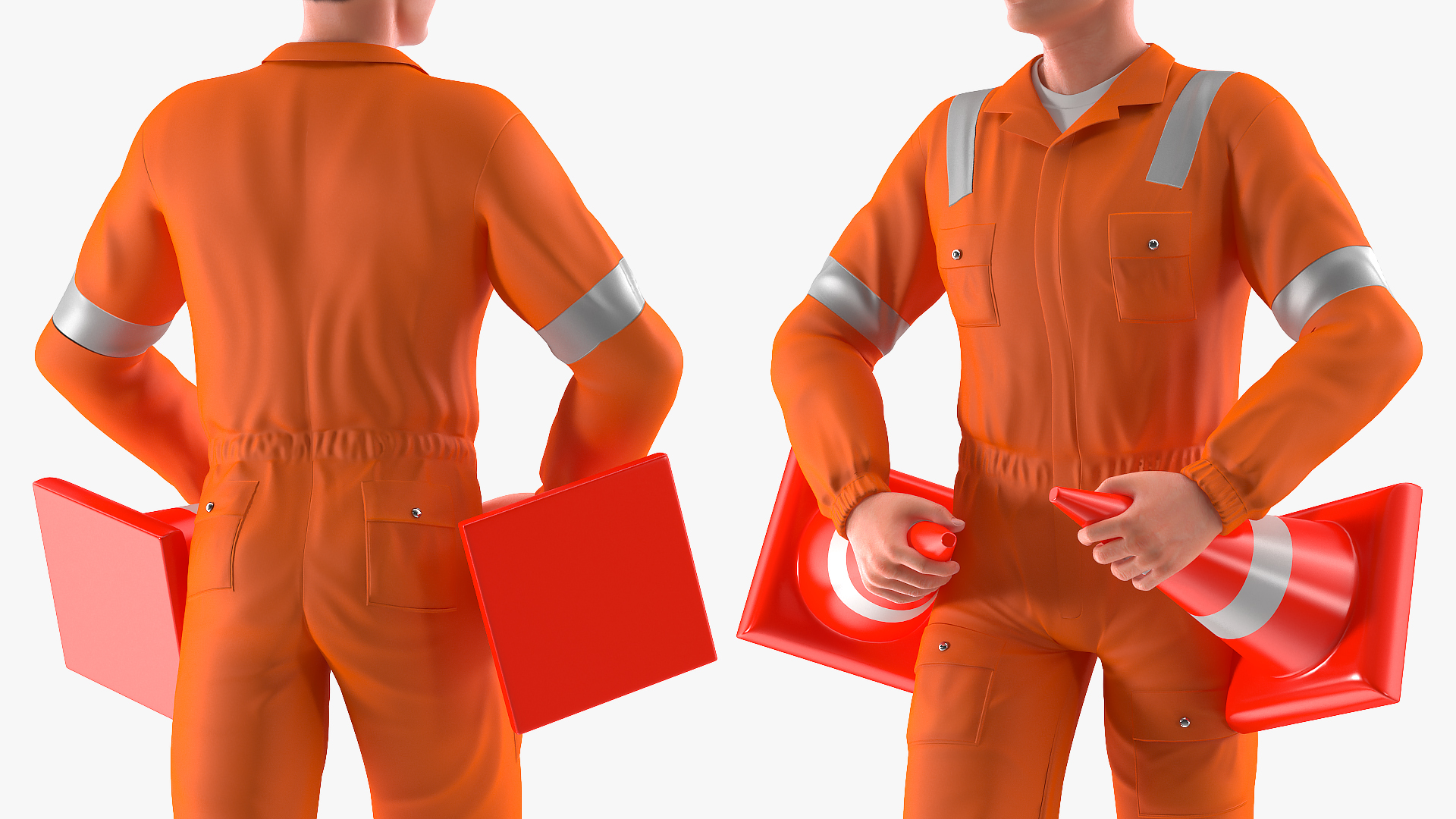 Road Worker Walking Pose 3D model