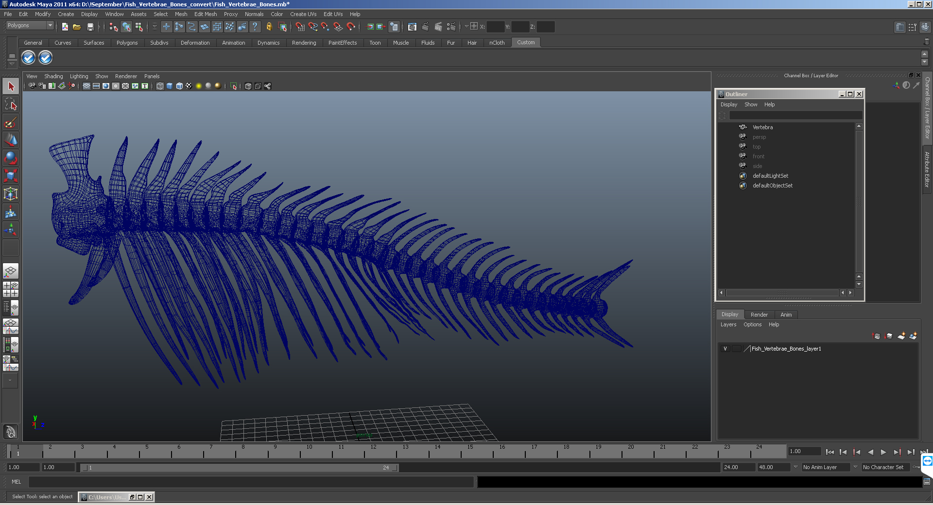 3D model Fish Vertebrae Bones