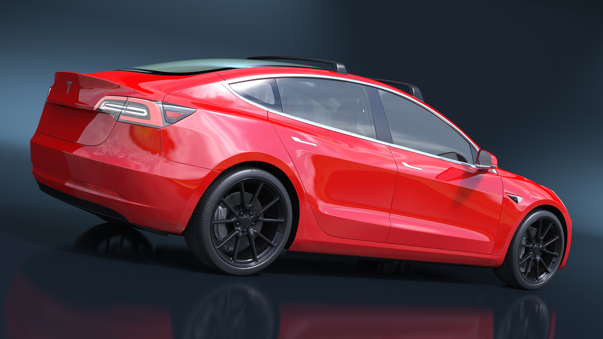 3D model Tesla with Roof Rack