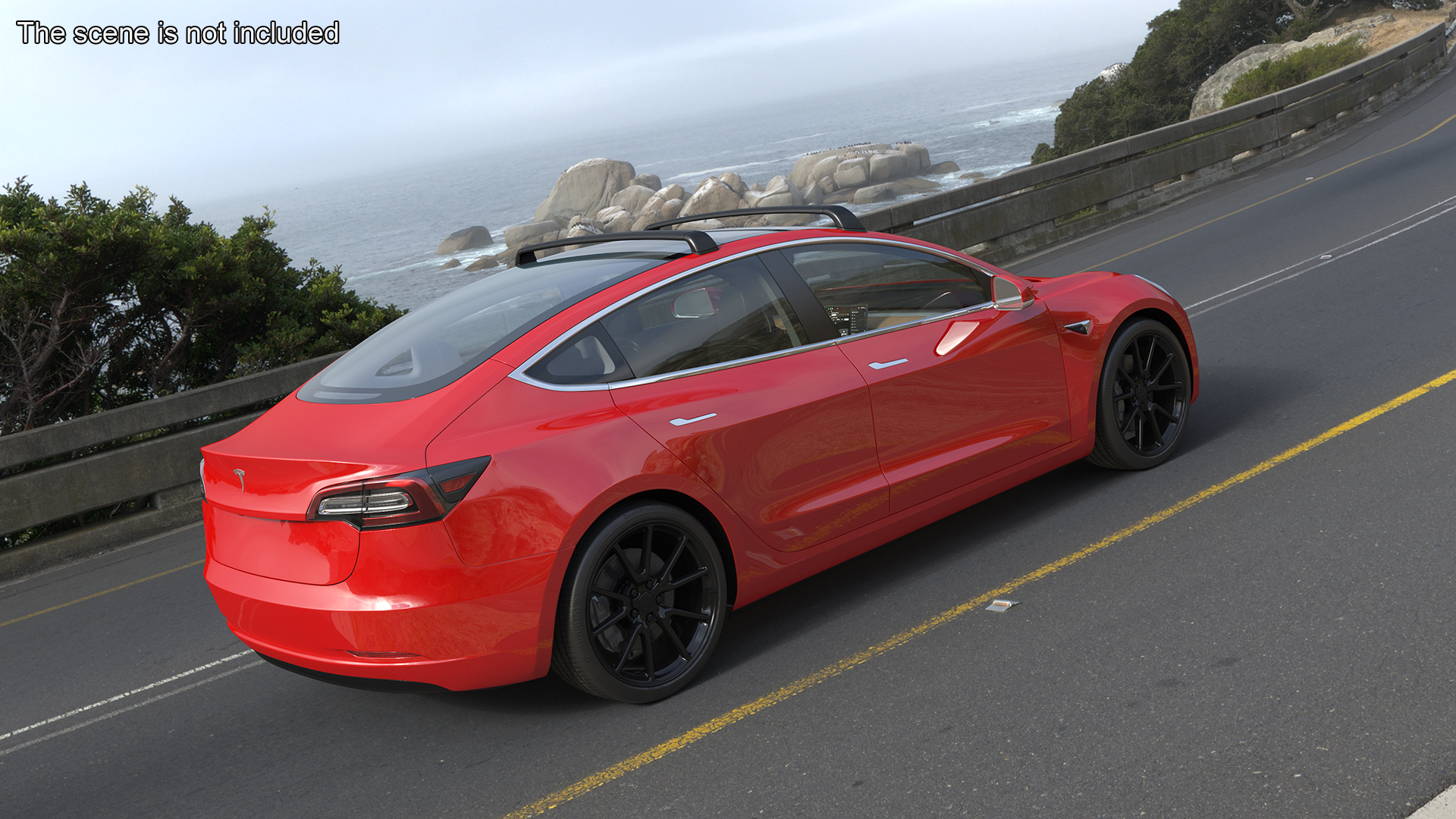 3D model Tesla with Roof Rack