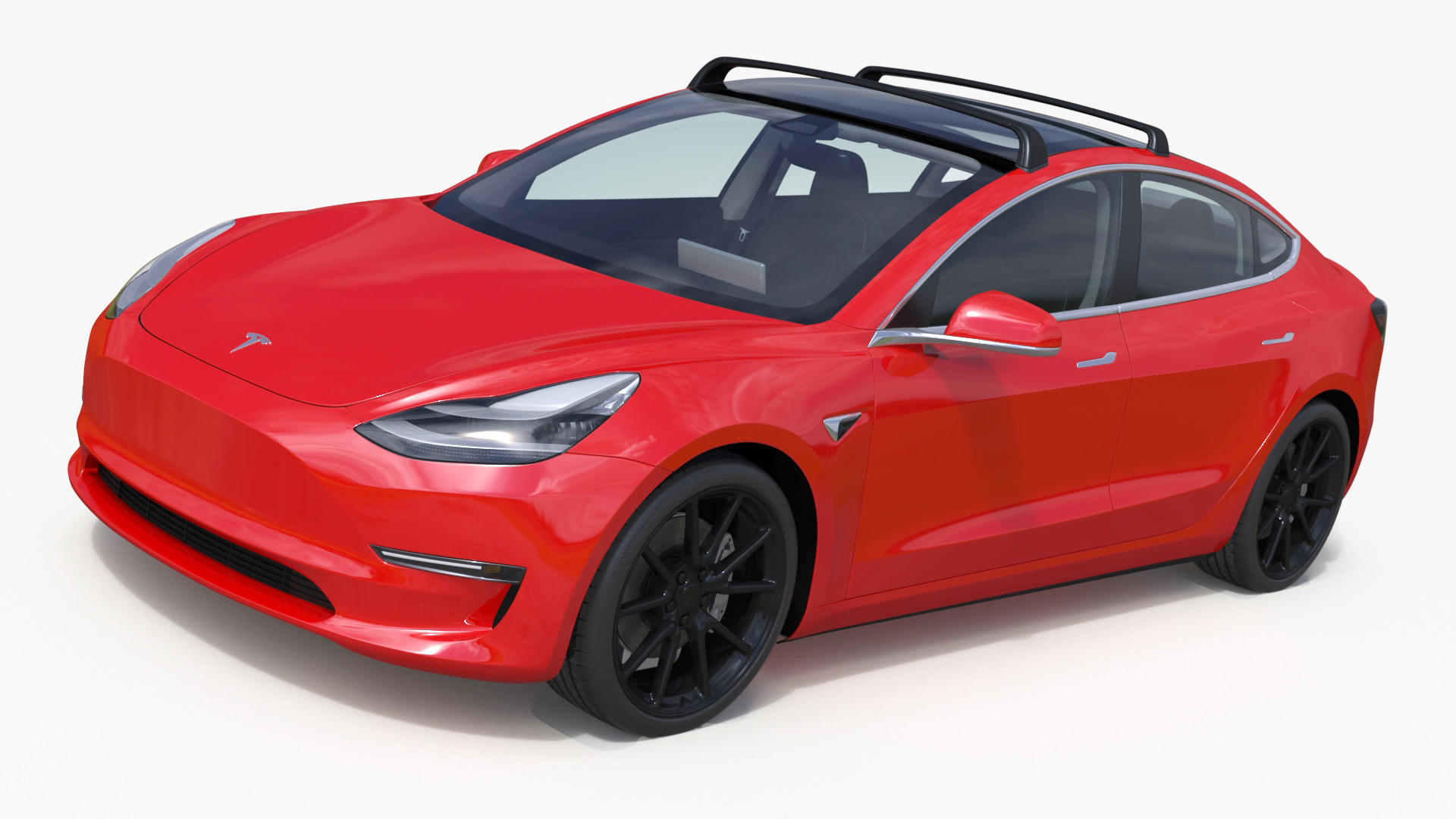 3D model Tesla with Roof Rack