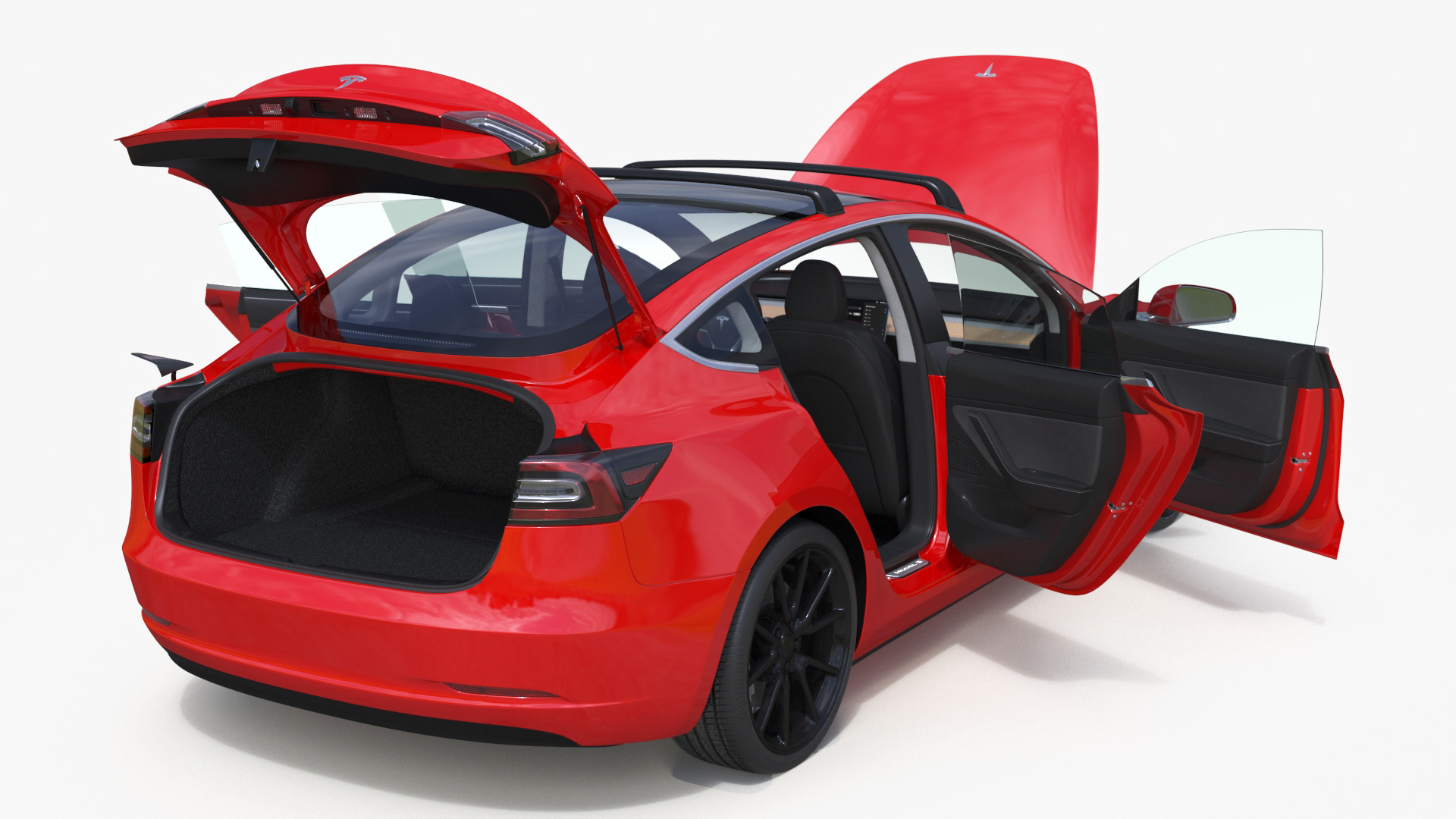 3D model Tesla with Roof Rack