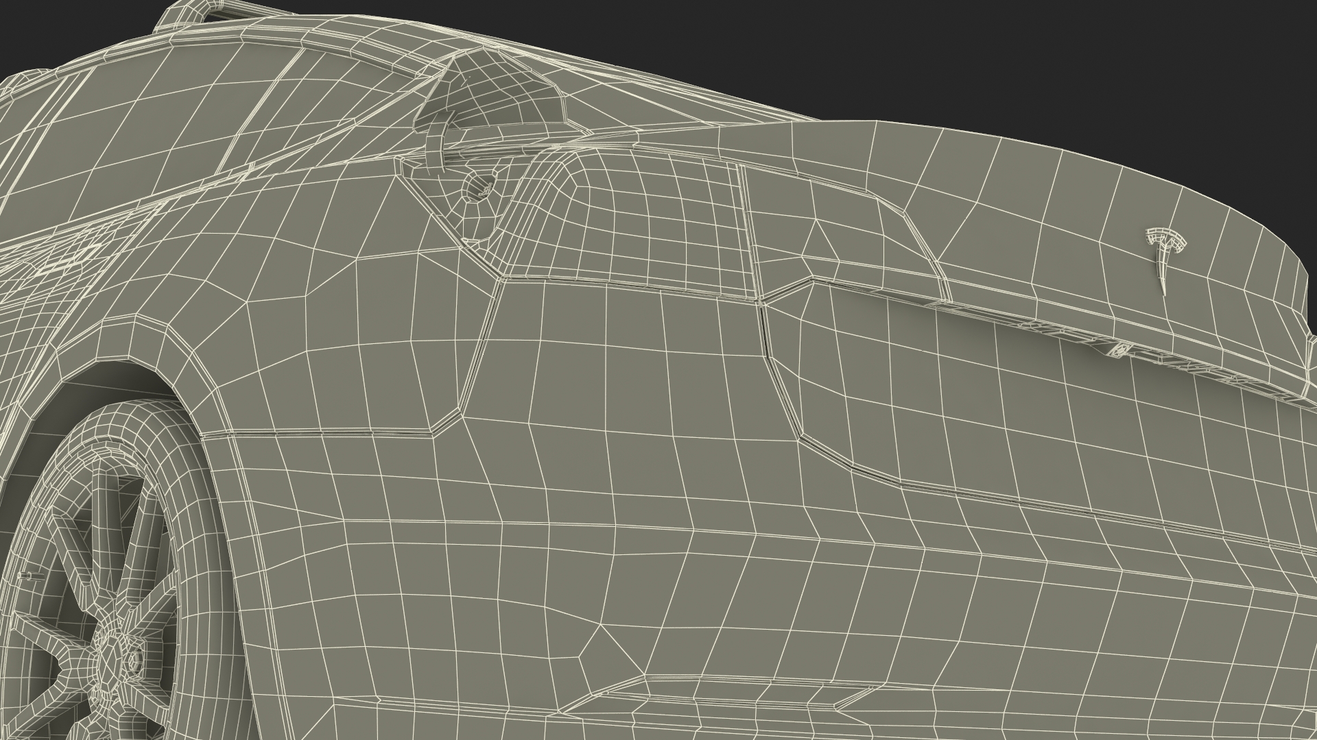 3D model Tesla with Roof Rack